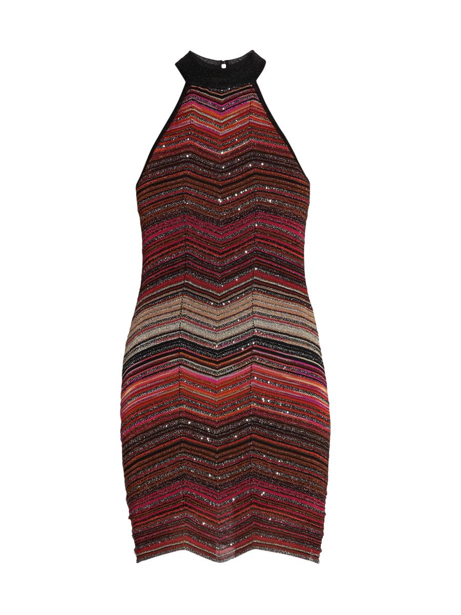 Missoni Shimmer Chevron Halter Minidress | Saks Fifth Avenue