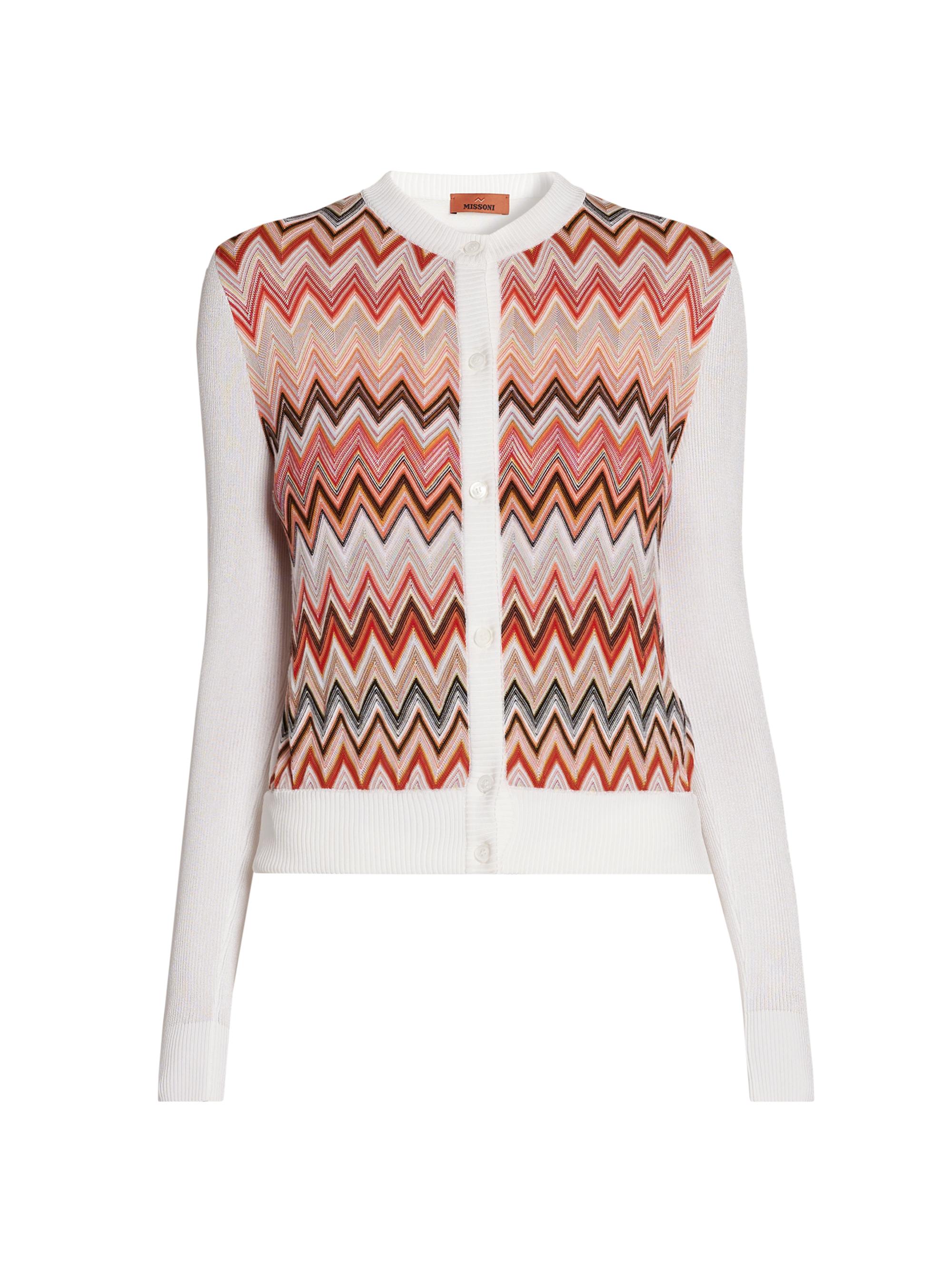 Missoni Women's Chevron Knit Cardigan - Light Tones With White Base