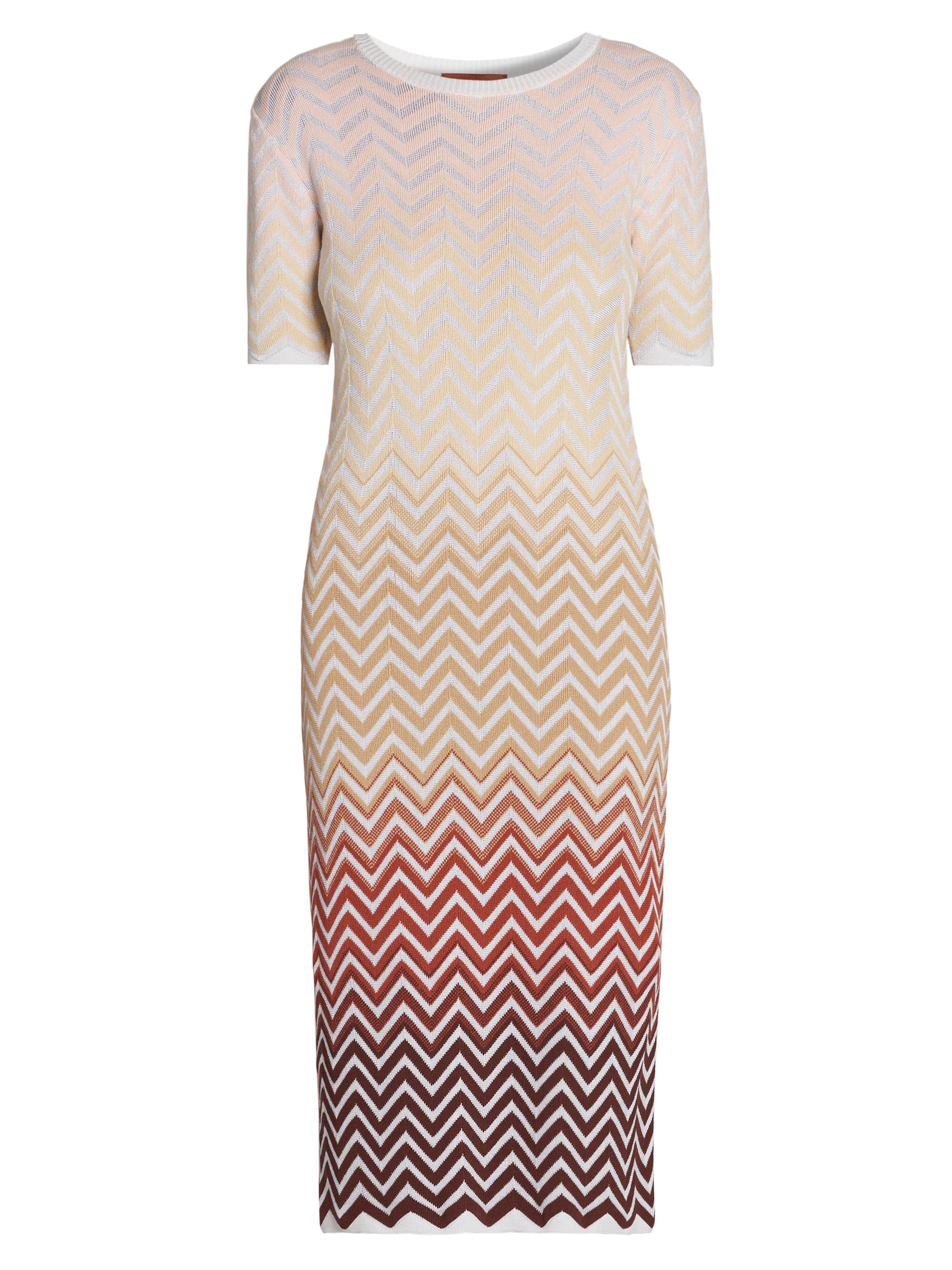 Missoni Women's Zigzag Ombré-Knit Short-Sleeve Midi-Dress - Multicolor Ombre
