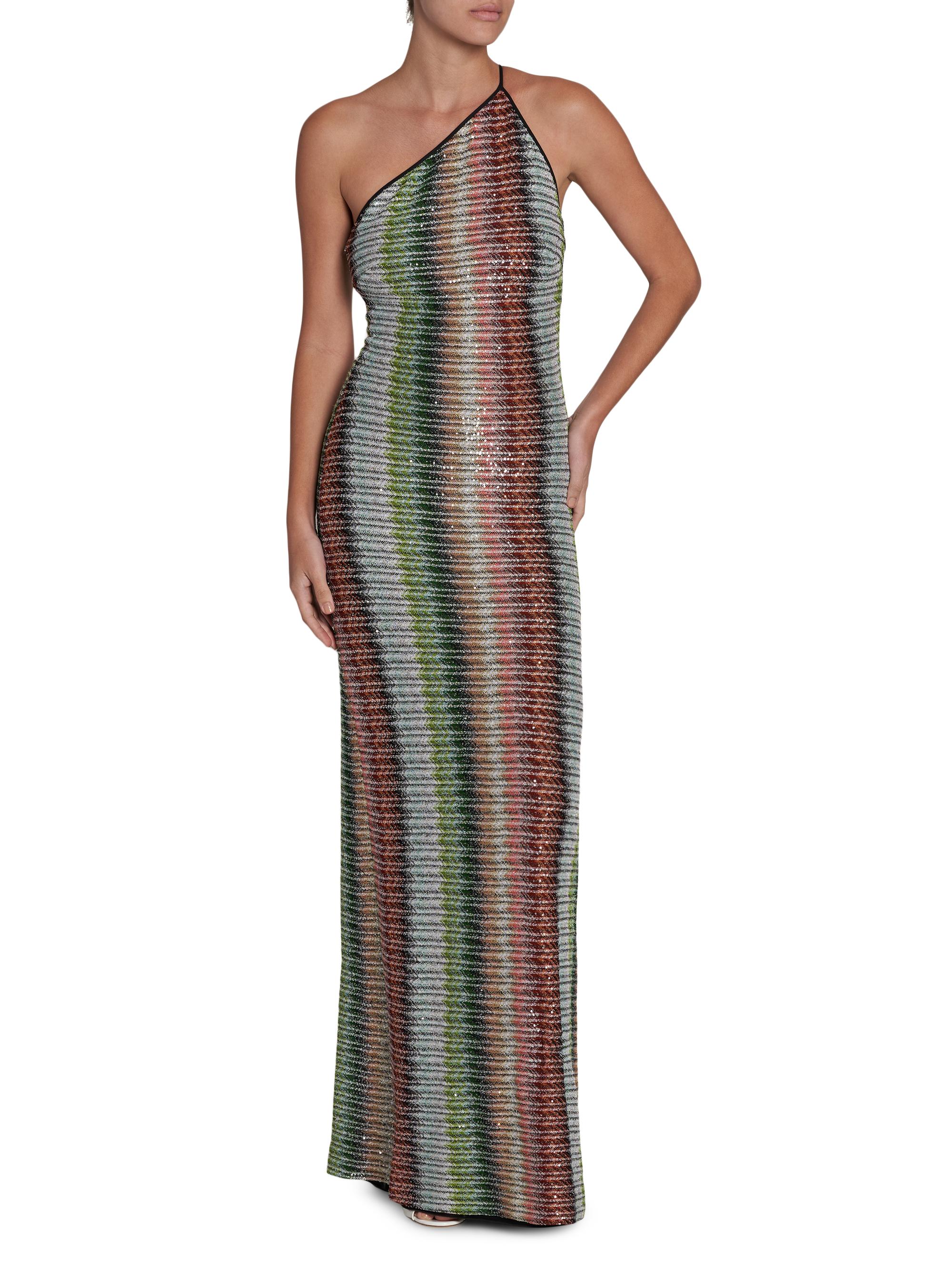 strapless open back dress Multicolor Printed Mesh One Shoulder Maternity Midi Dress main image 1