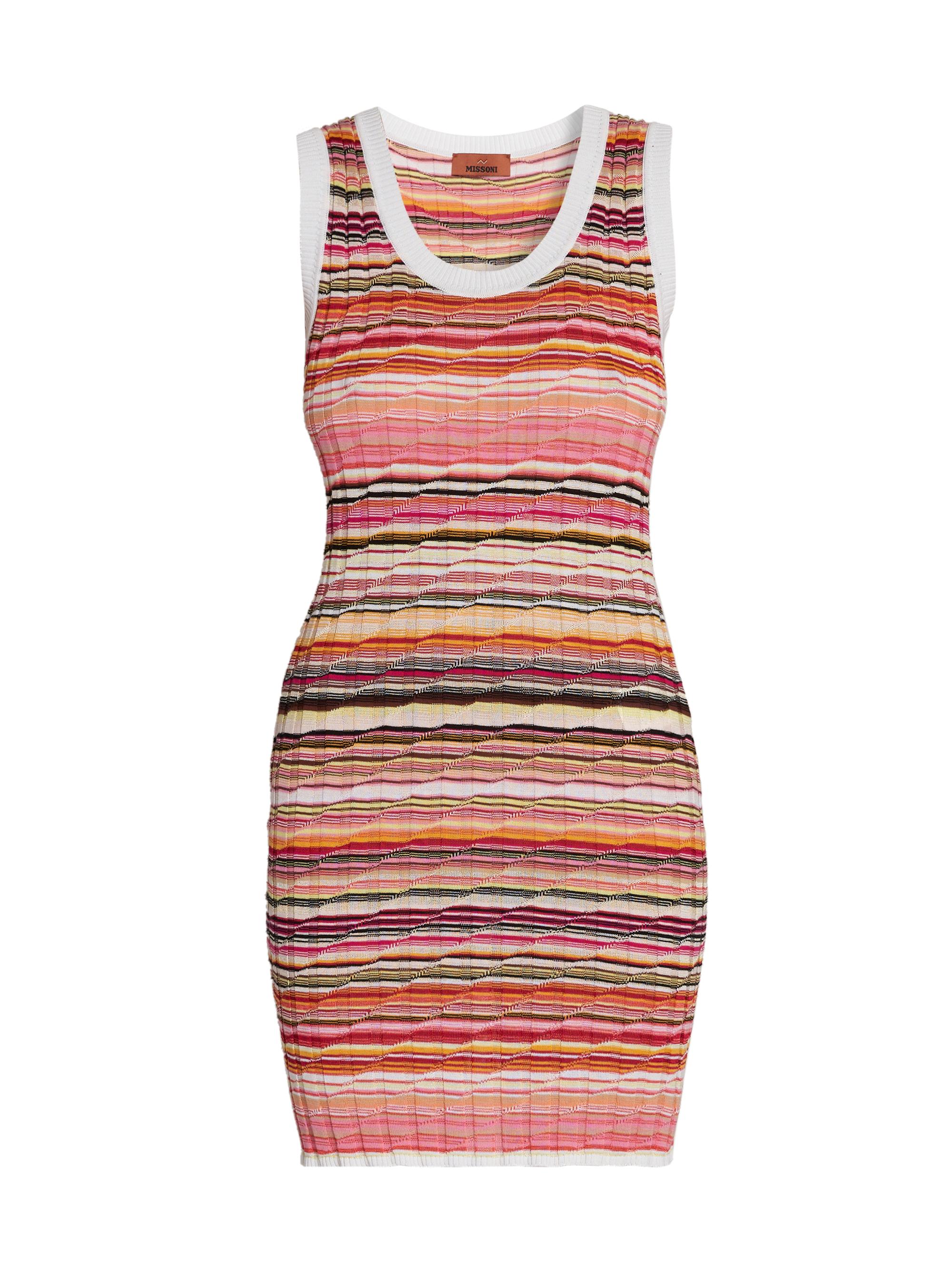 Missoni Women's Striped Cotton-Blend Knit Scoopneck Minidress - Multicolor Pinktones