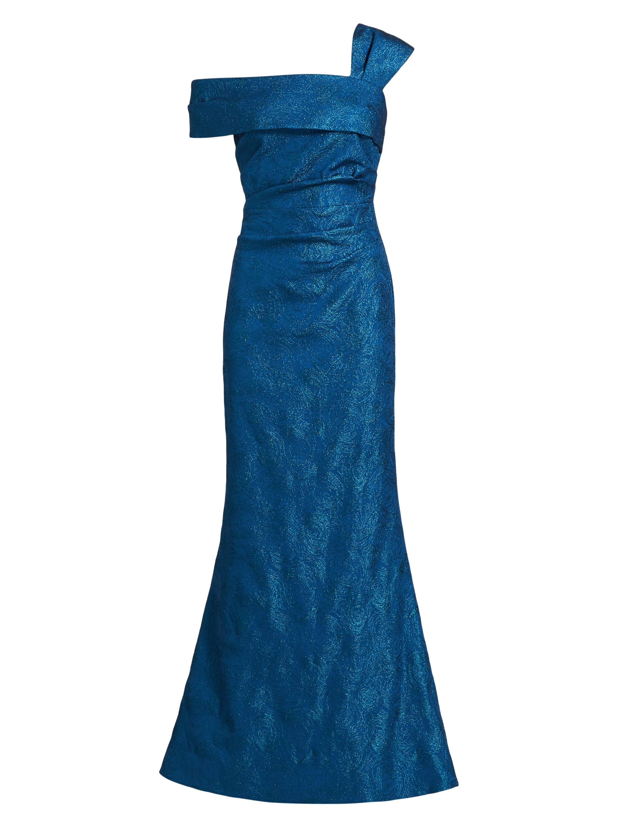 teri jon evening dresses saks fifth avenue 251P4574 Fit and flare strapless Side Slit LONG PROM Dress main image 1