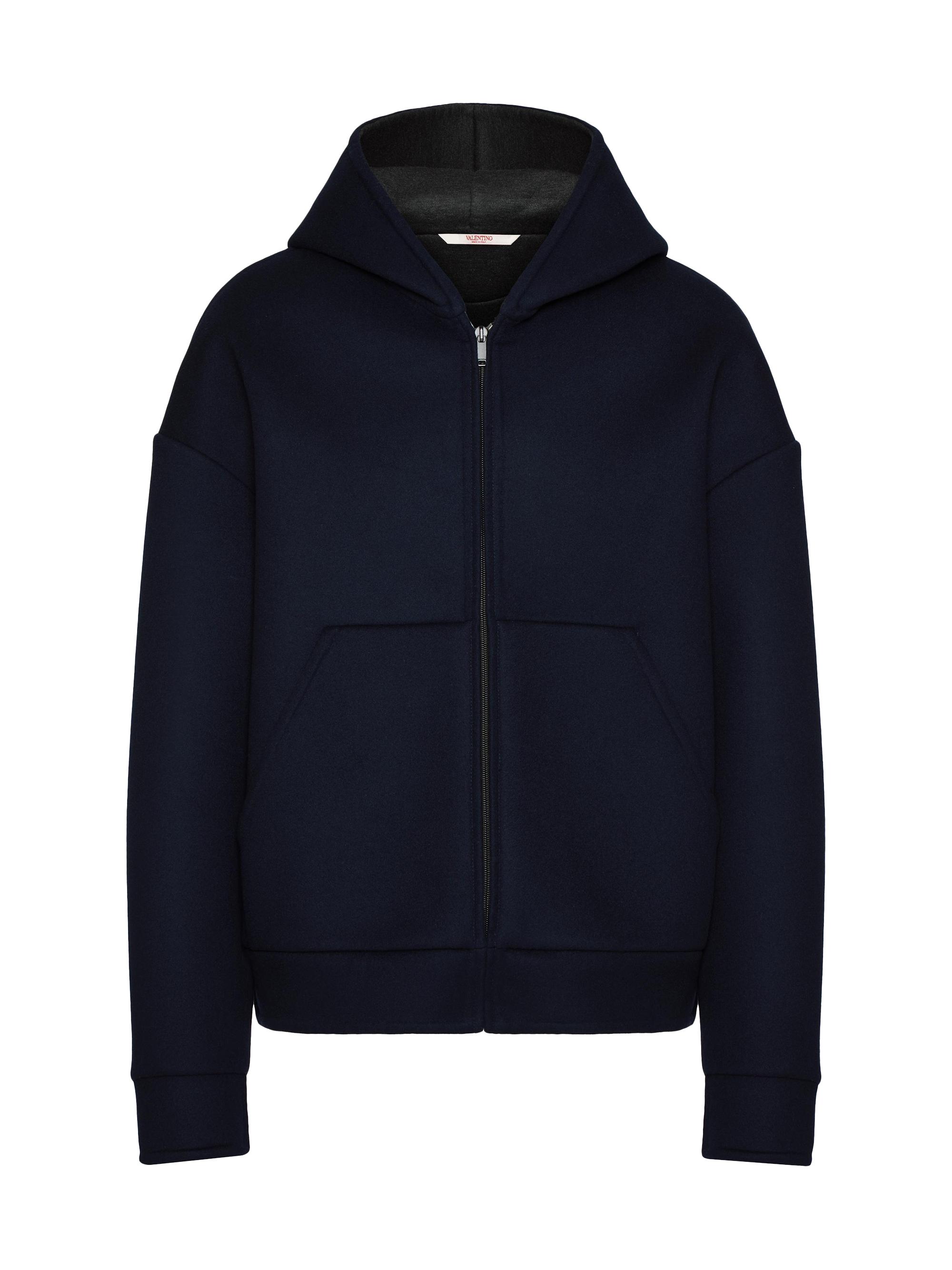 Valentino Garavani Men's Wool and Cashmere Hooded Sweatshirt - Navy