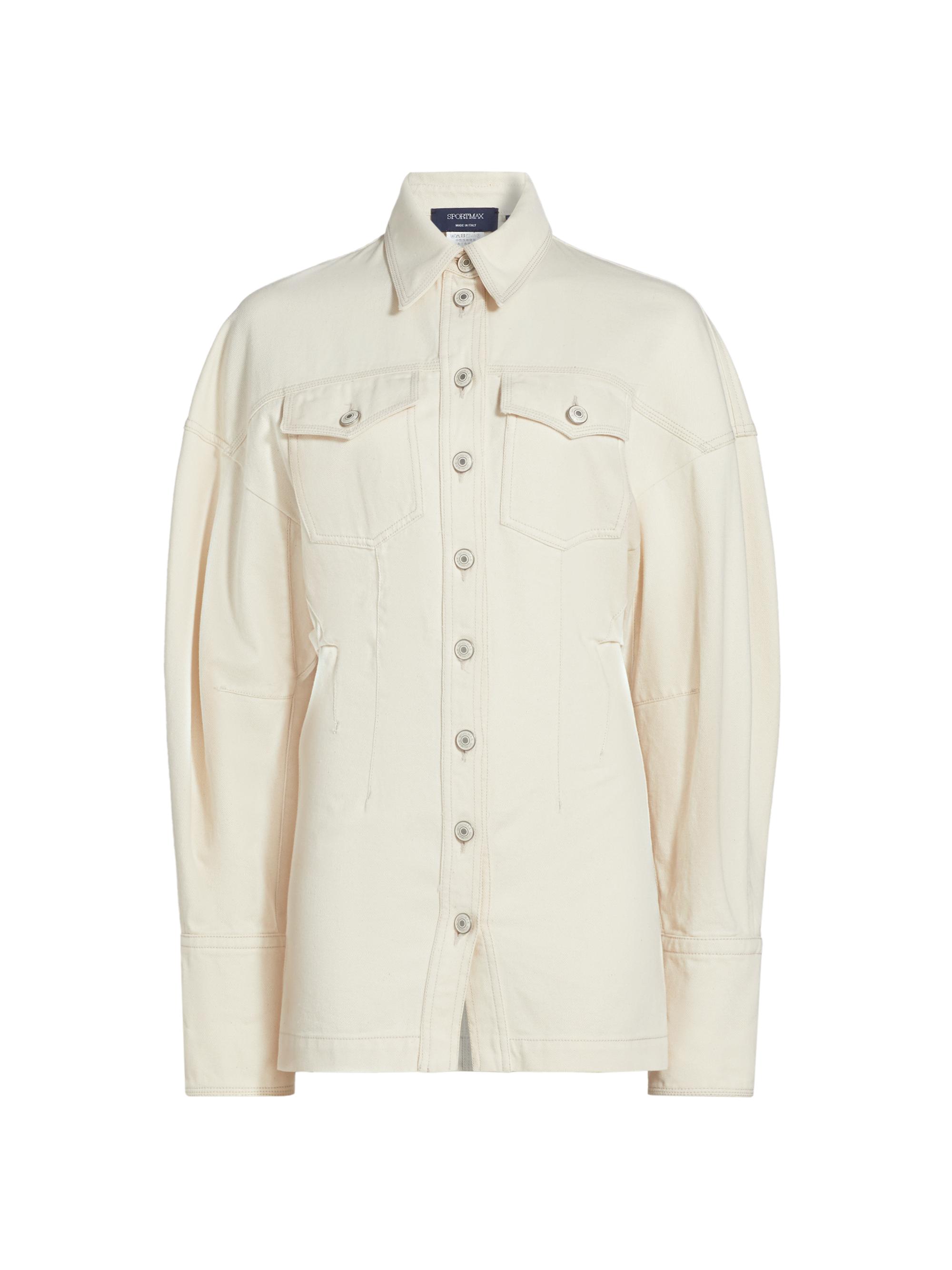 Sportmax Women's Biblios Cotton Button-Front Shirt - Ecru