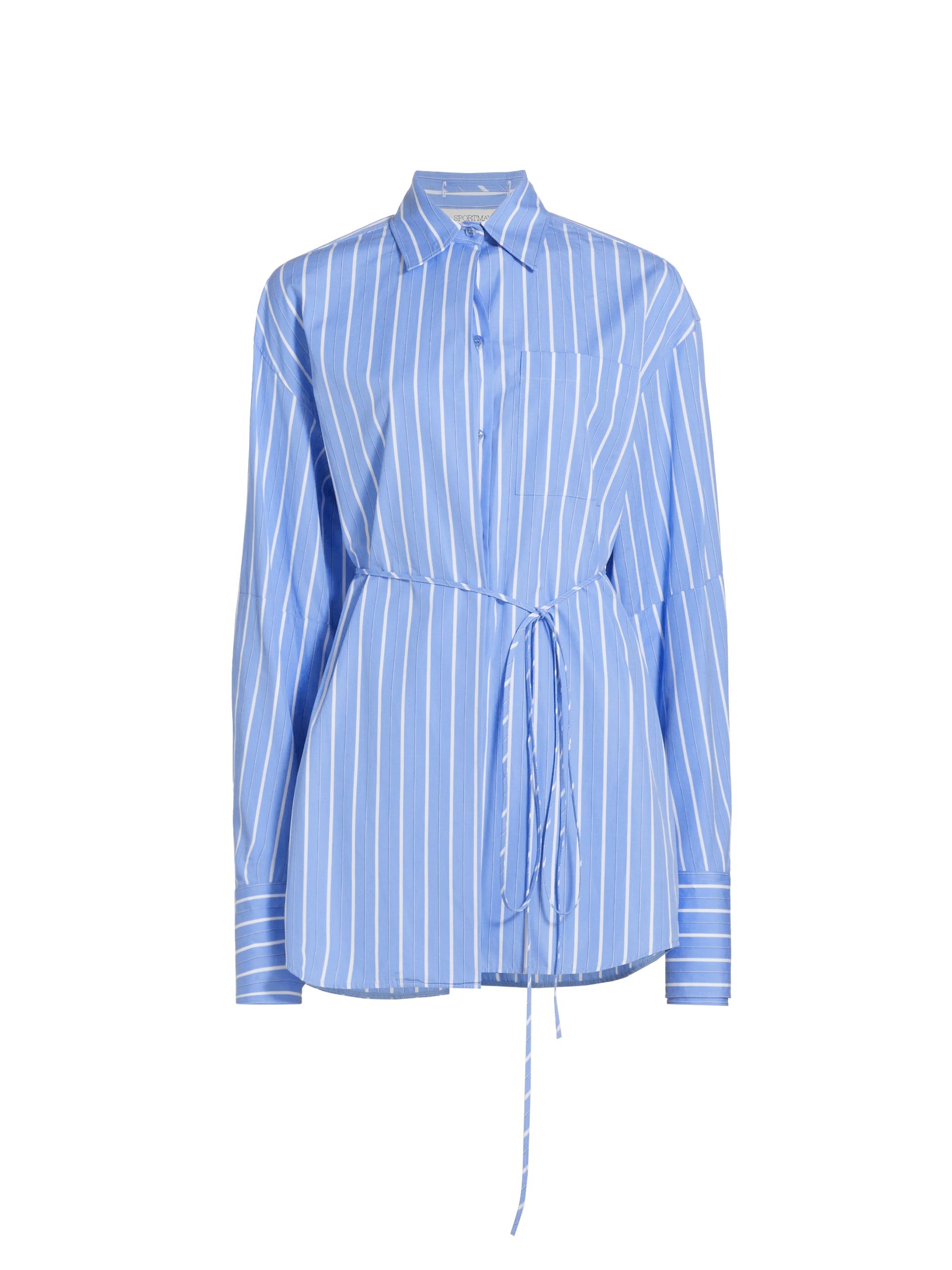 Sportmax Women's Firma Striped Cotton Shirt - Light Blue
