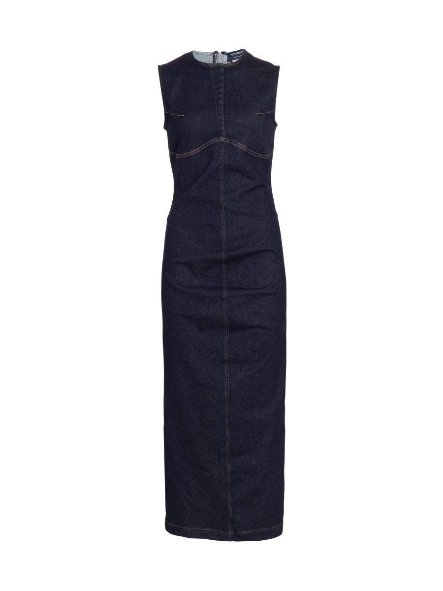 ＜GERANIO＞SPORTMAX [ジェラニオ] ストレッチデニムドレス Sportmax Geranio Stretch-Denim Sleeveless Column Midi-Dress