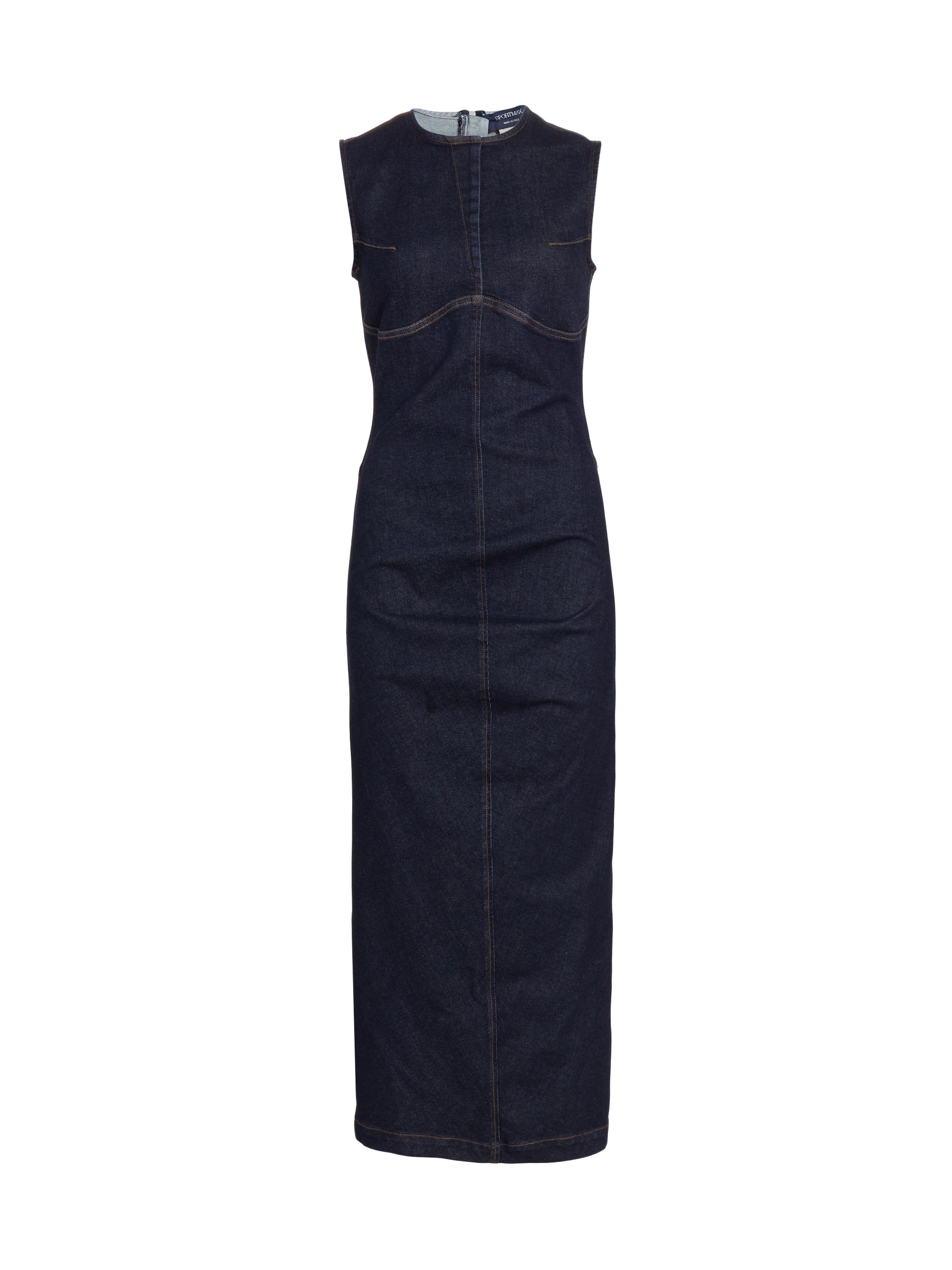 Sportmax Women's Geranio Stretch-Denim Sleeveless Column Midi-Dress - Midnight Blue