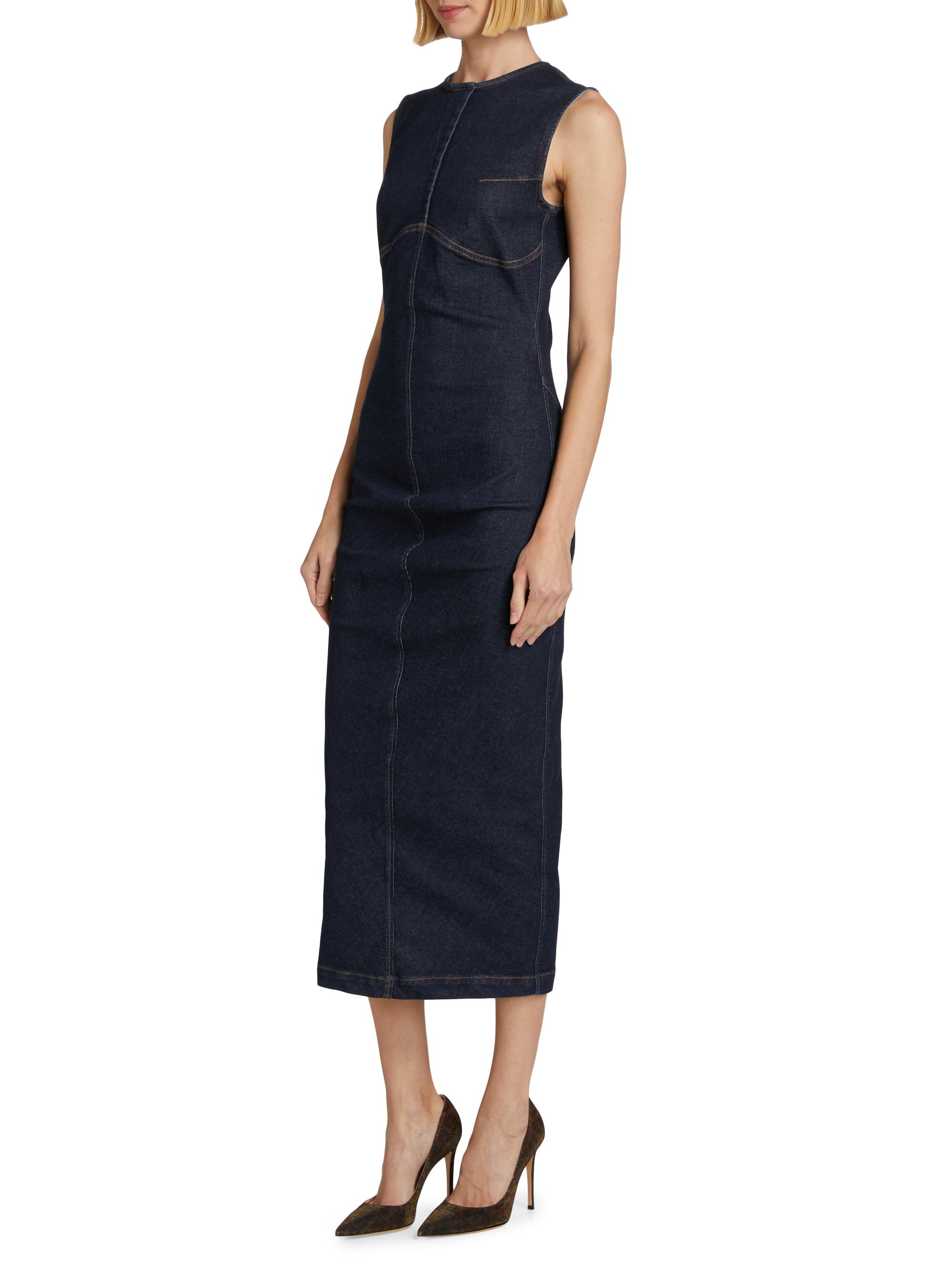 Sportmax Geranio Stretch-Denim Sleeveless Column Midi-Dress | Saks Fifth  Avenue