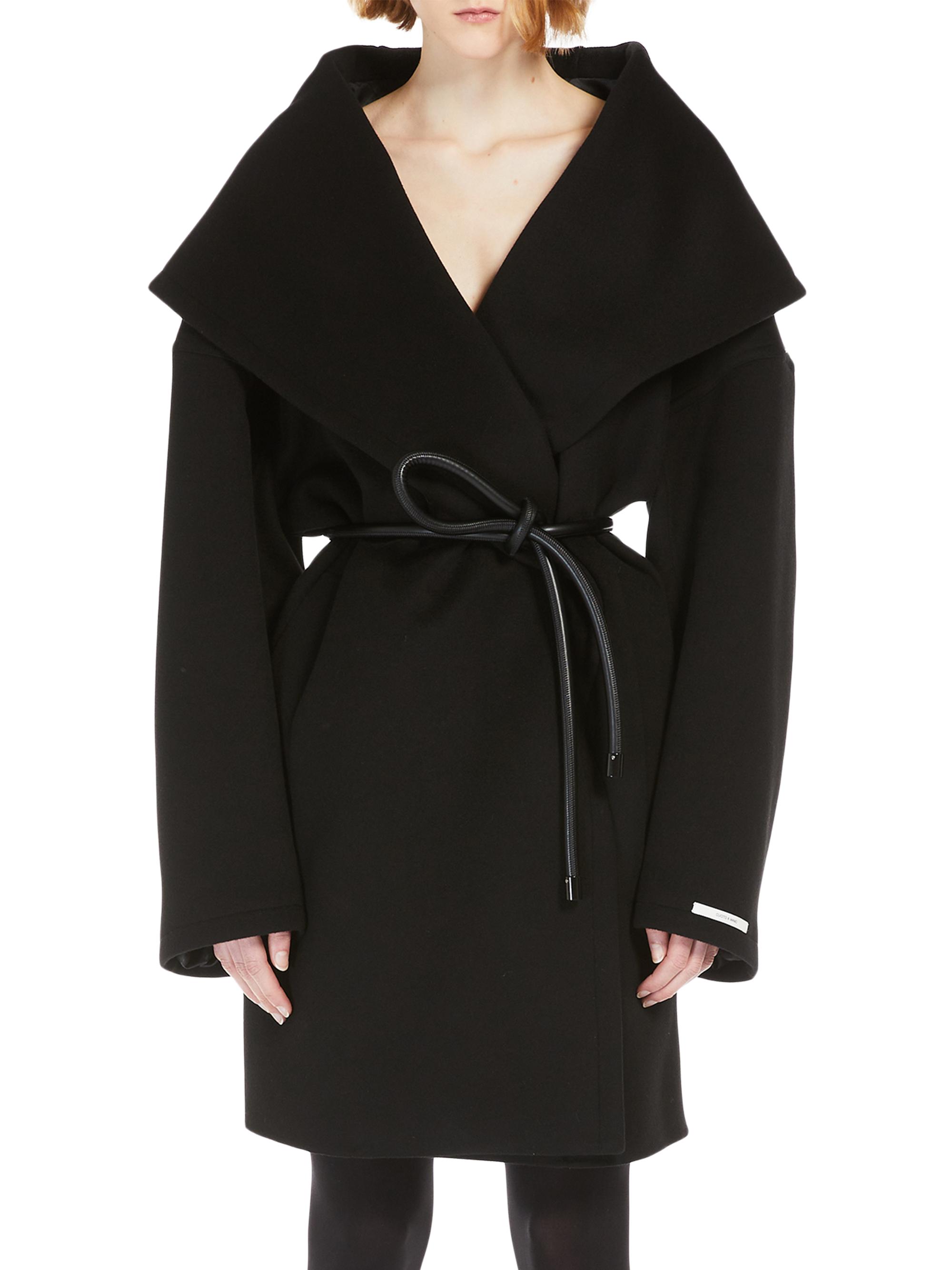 Sportmax Women's Luciana Wool Self-Tie Belt Coat - Black