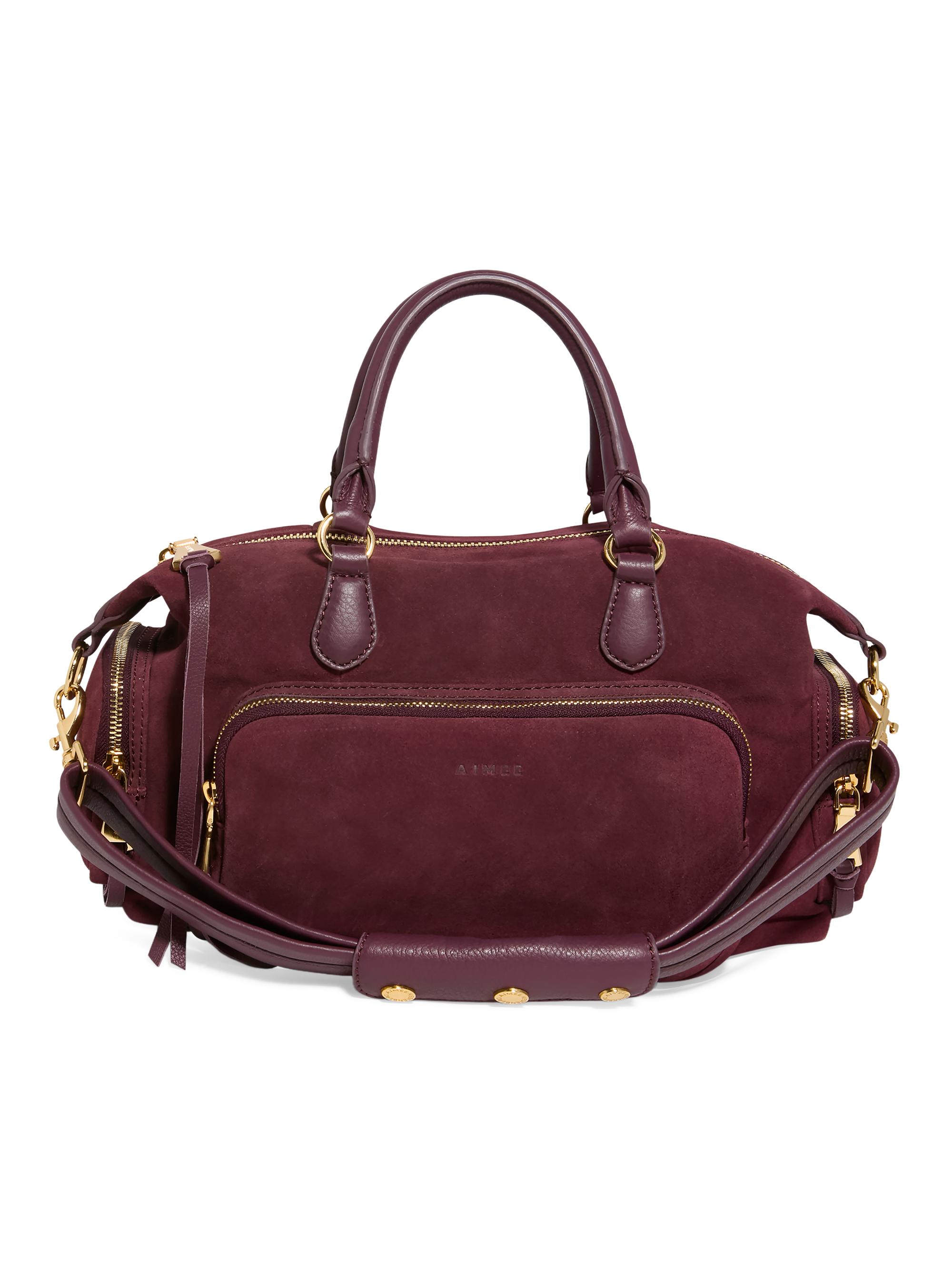 Aimee Kestenberg Women's Away We Go Suede Satchel Bag - Cherry