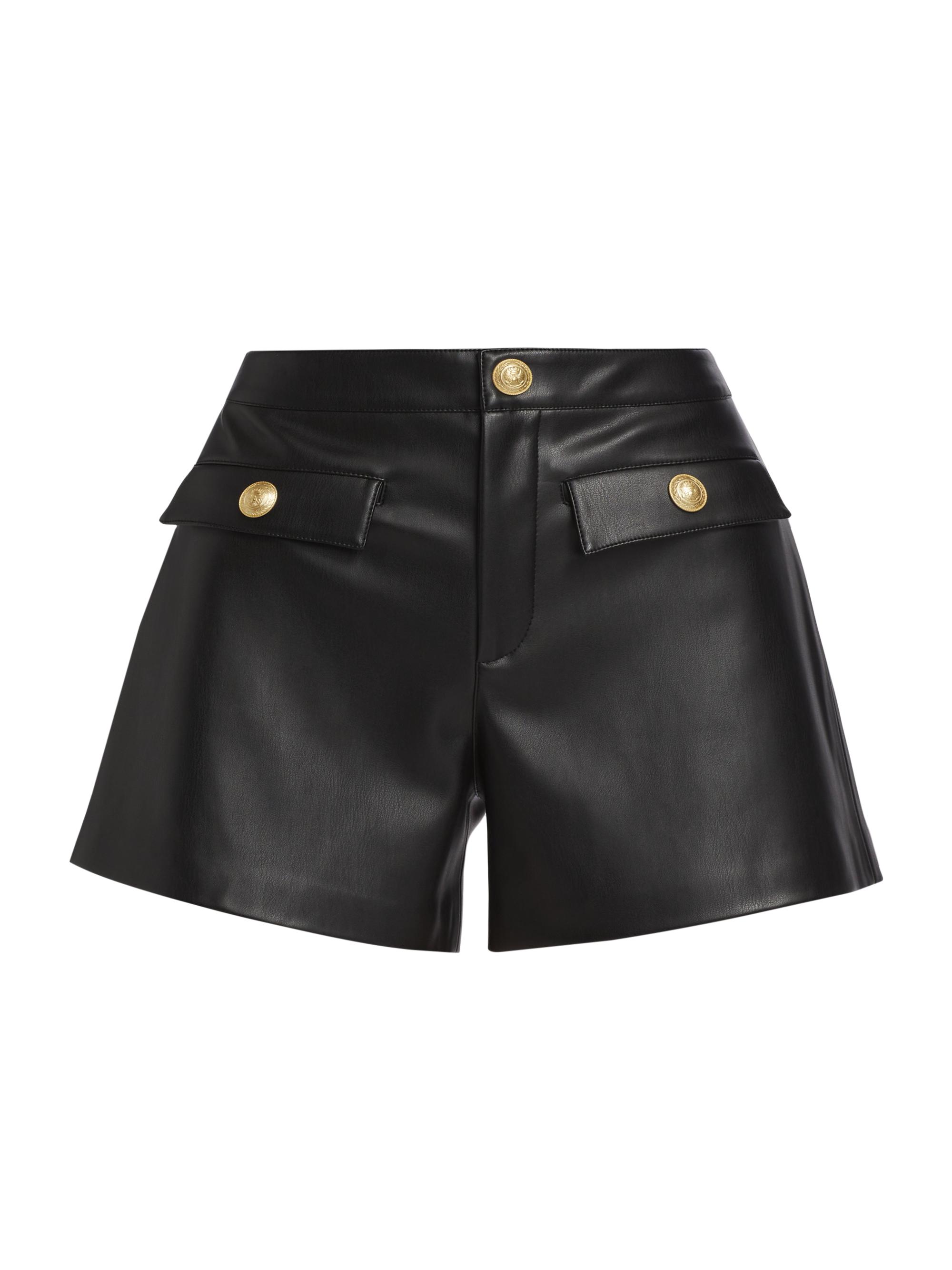 L'AGENCE Women's Dionne Faux-Leather Shorts - Black