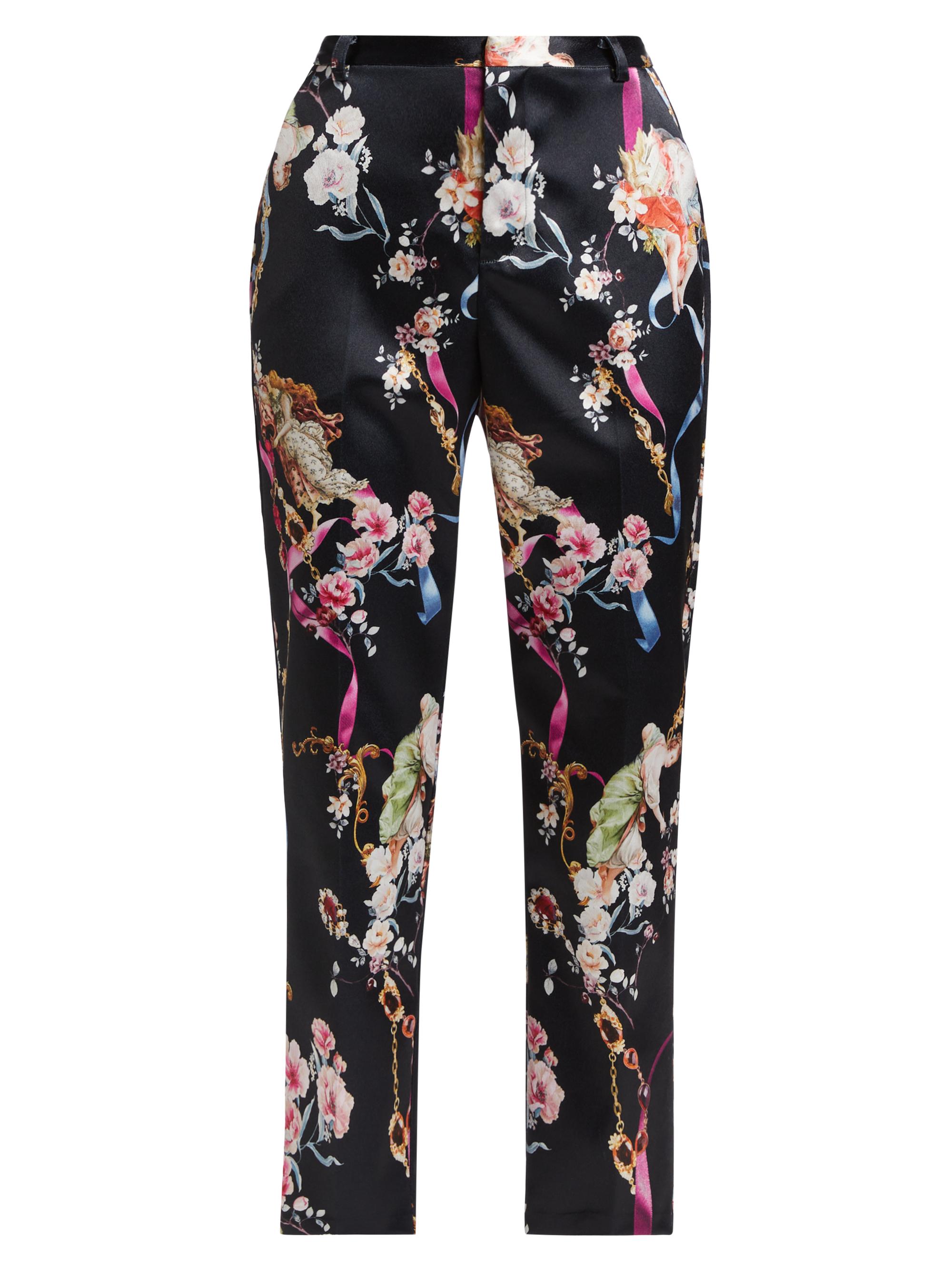 L'AGENCE Women's Ludivine Floral High-Rise Cropped Pants - Black Multi Rococo Angel