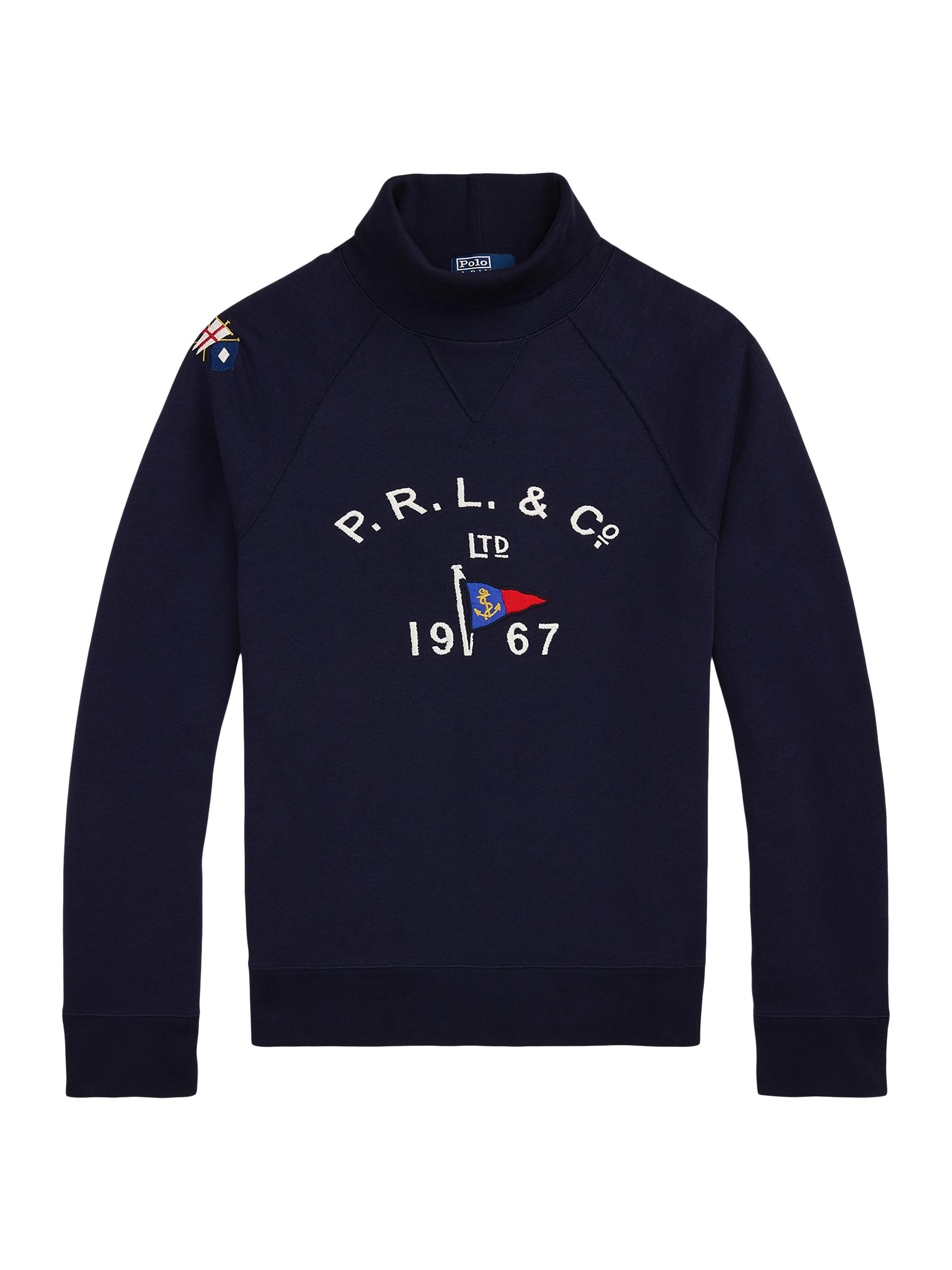 Polo Ralph Lauren Men's Embroidered Fleece Turtleneck Sweatshirt - Ralph Navy