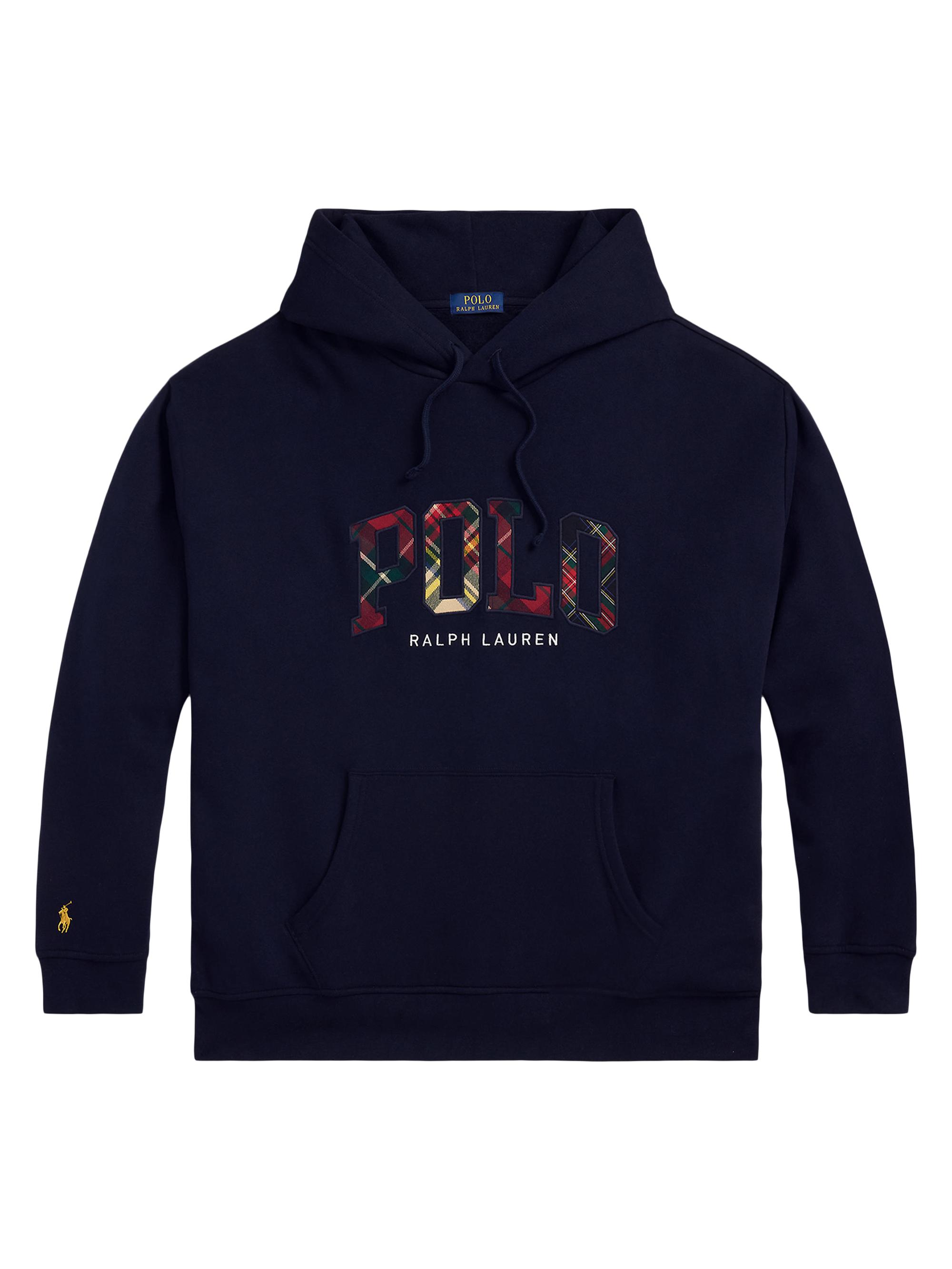 Polo Ralph Lauren Men's Logo Plaid Fleece Hoodie - Ralph Navy