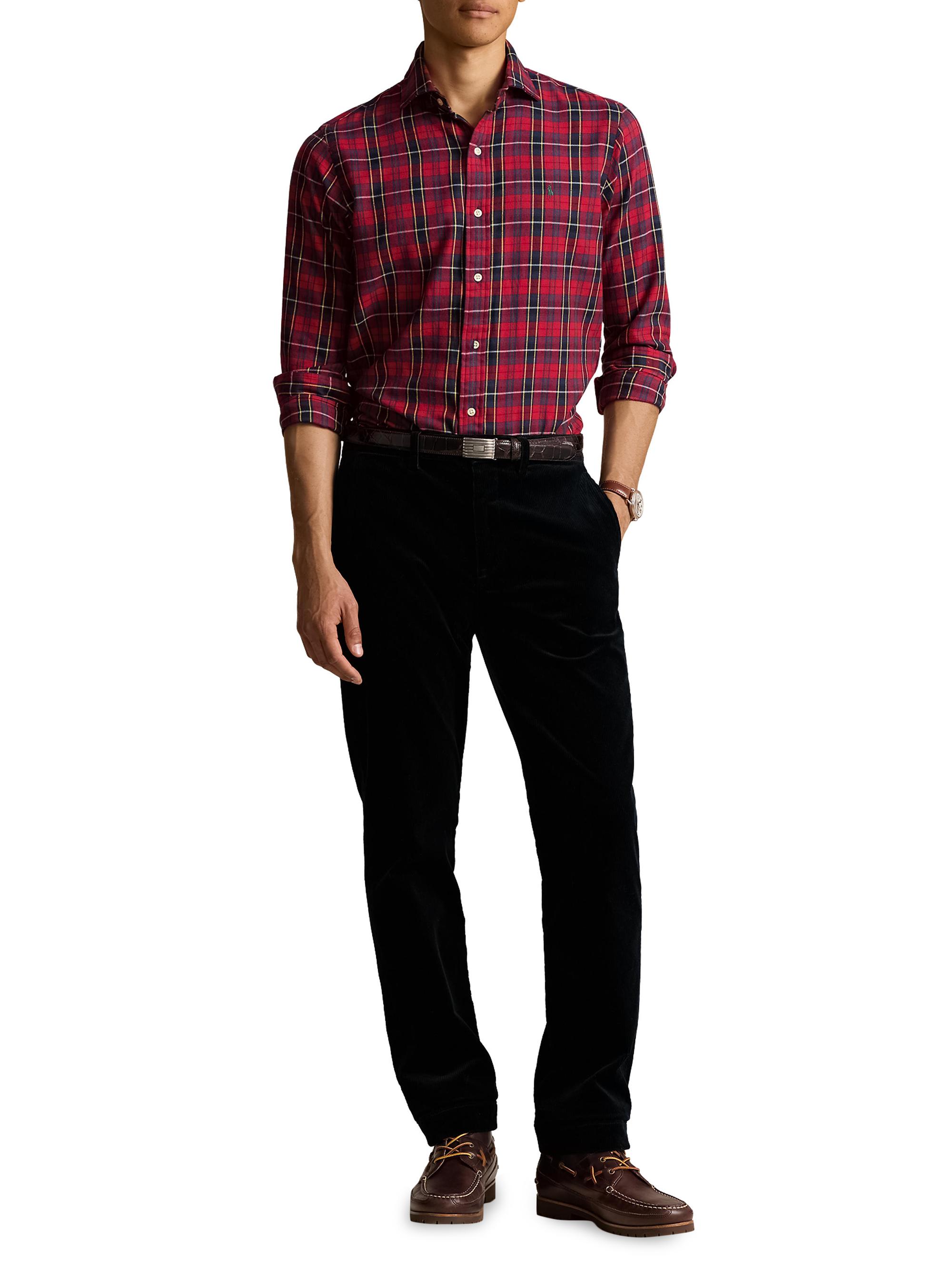 Polo Ralph Lauren Men's Classic-Fit Plaid Twill Button-Front Shirt - Red Navy Multicolor