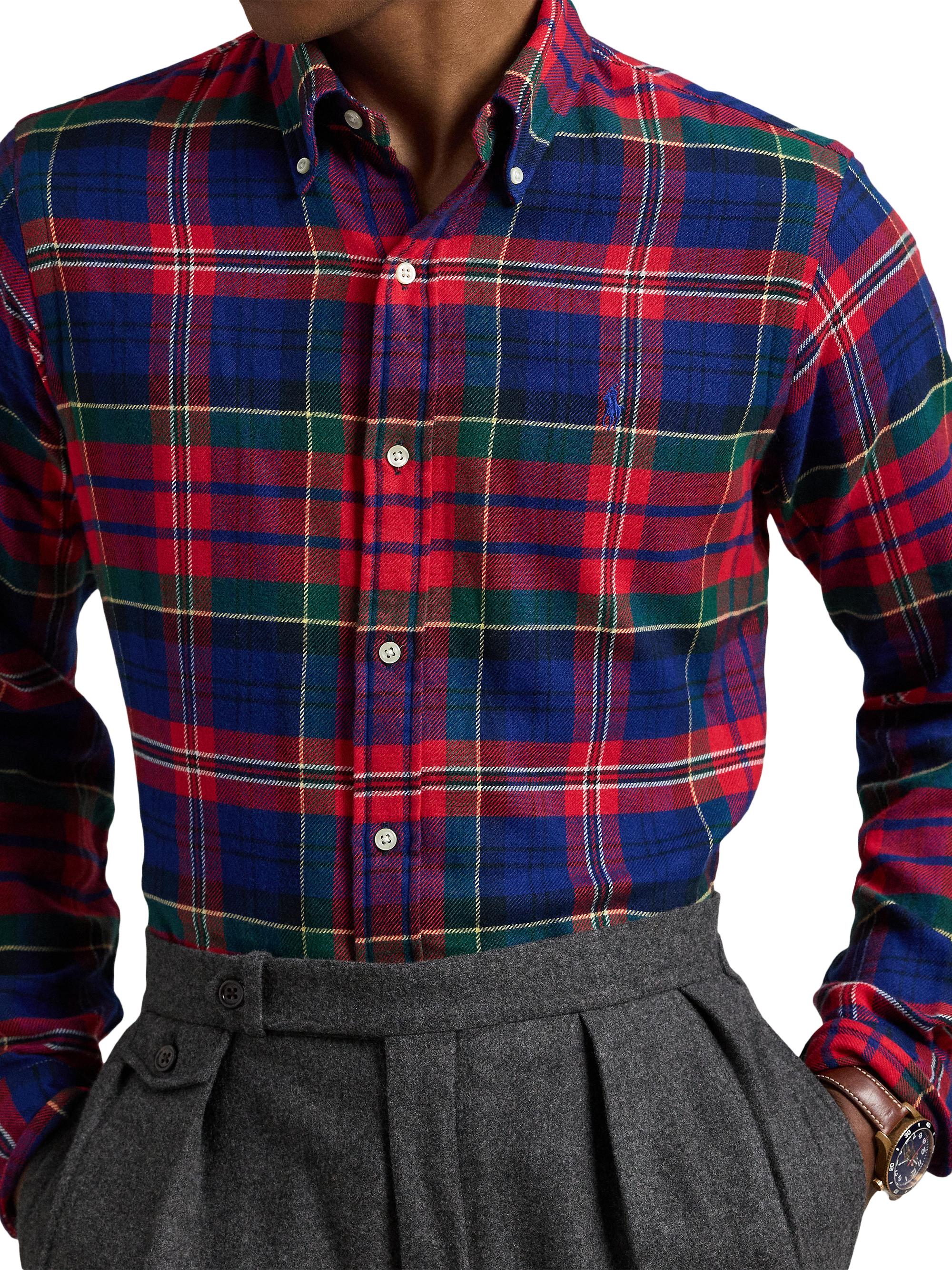 Polo Ralph Lauren Classic-Fit Plaid Brushed Flannel Shirt Saks
