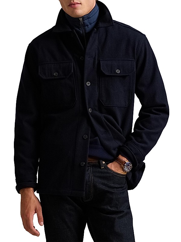 Shop Polo Ralph Lauren Wool-Blend Utilitarian Twill Shirt Shop Polo Ralph Lauren Wool-Blend Utilitarian Twill Shirt