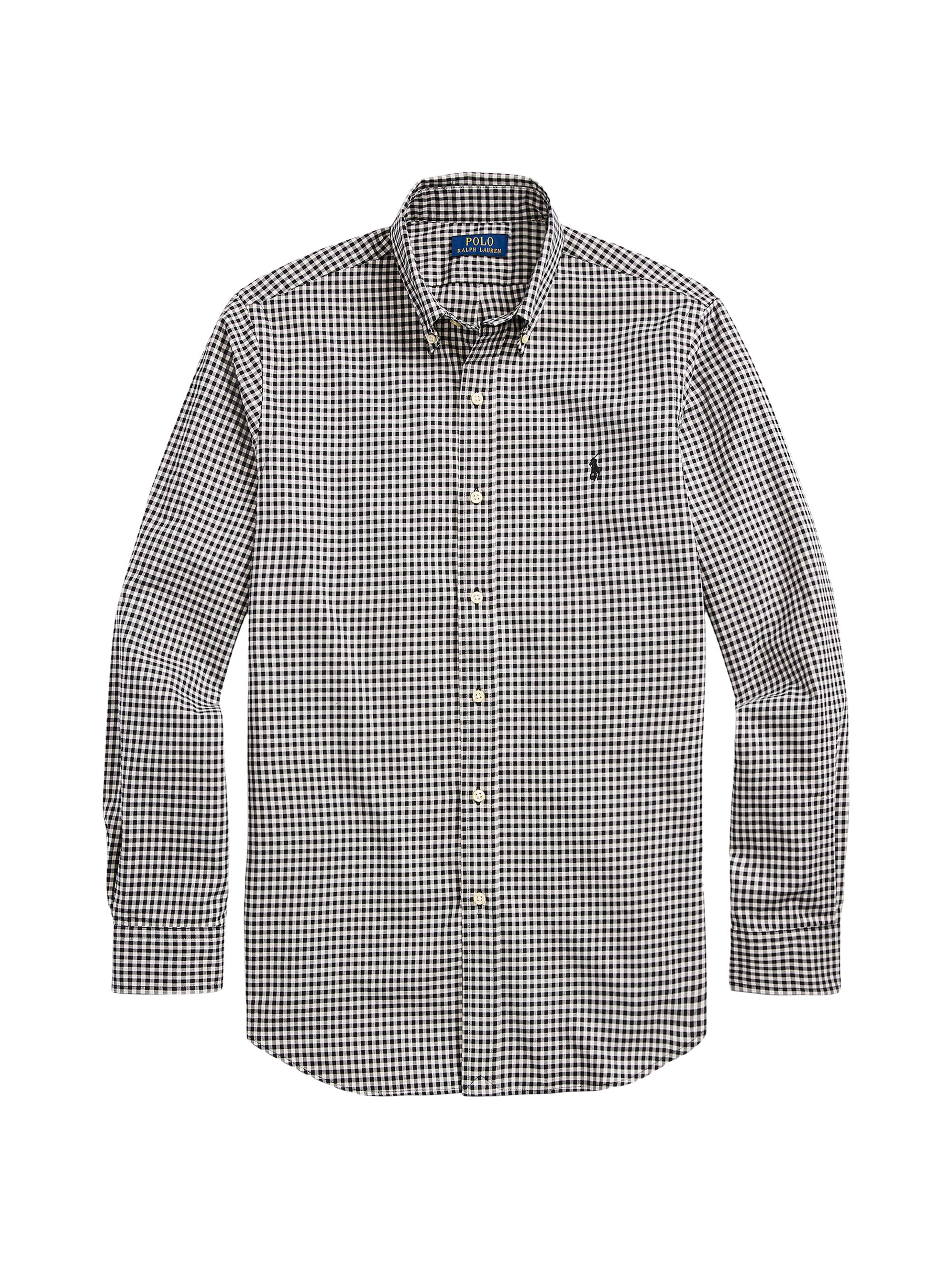 Polo Ralph Lauren Men's Classic-Fit Plaid Twill Button-Down Shirt - Nero Blanc