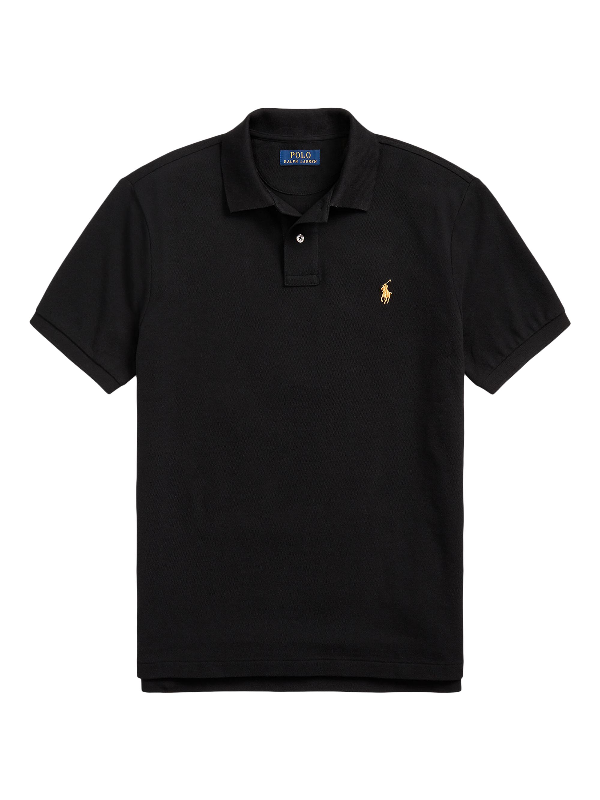Polo Ralph Lauren Men's Custom Slim Plaid-Trim Mesh Polo Shirt - Polo Black