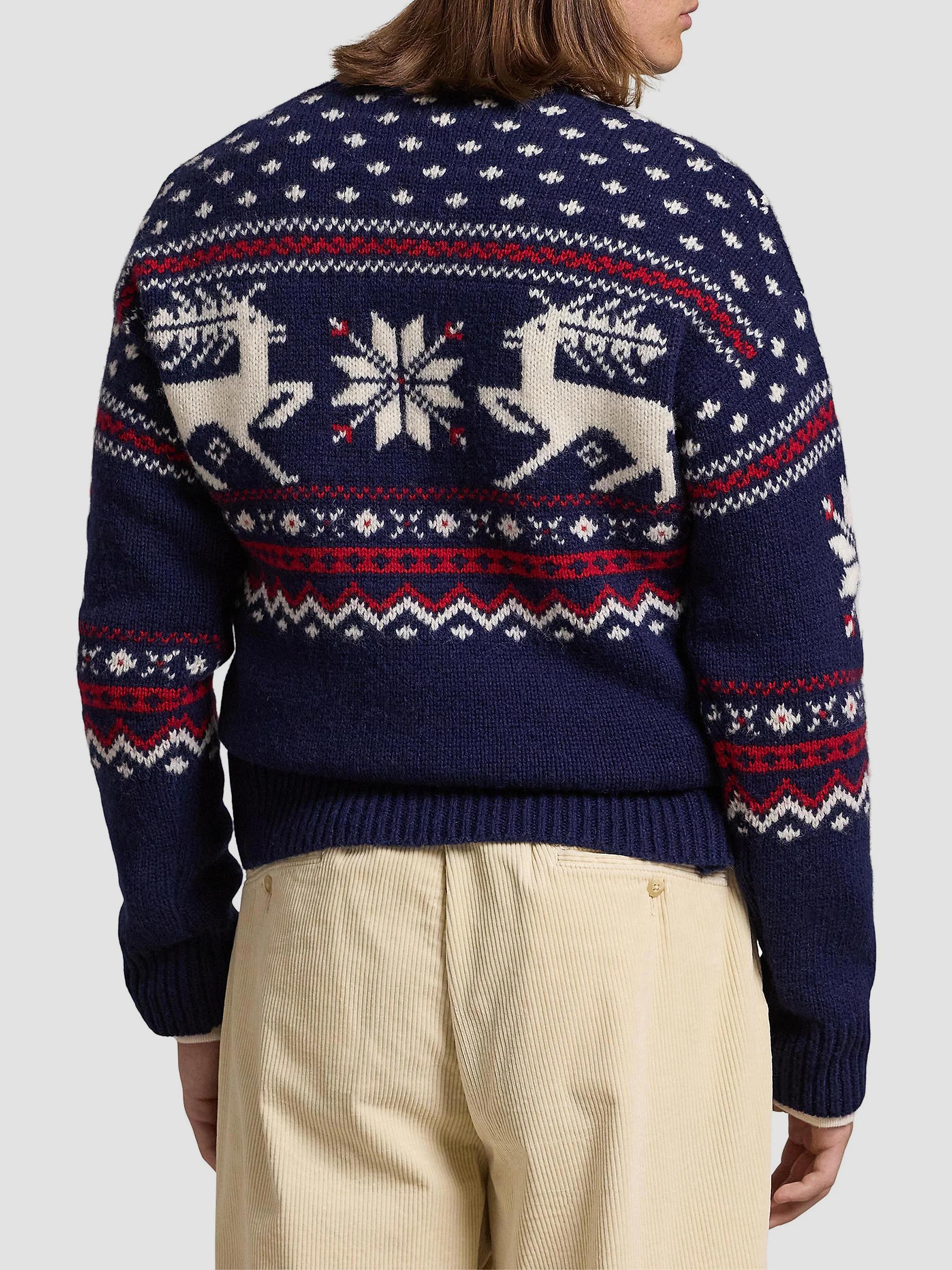 Polo Ralph Lauren Deer-Jacquard Wool Sweater | Saks Fifth Avenue