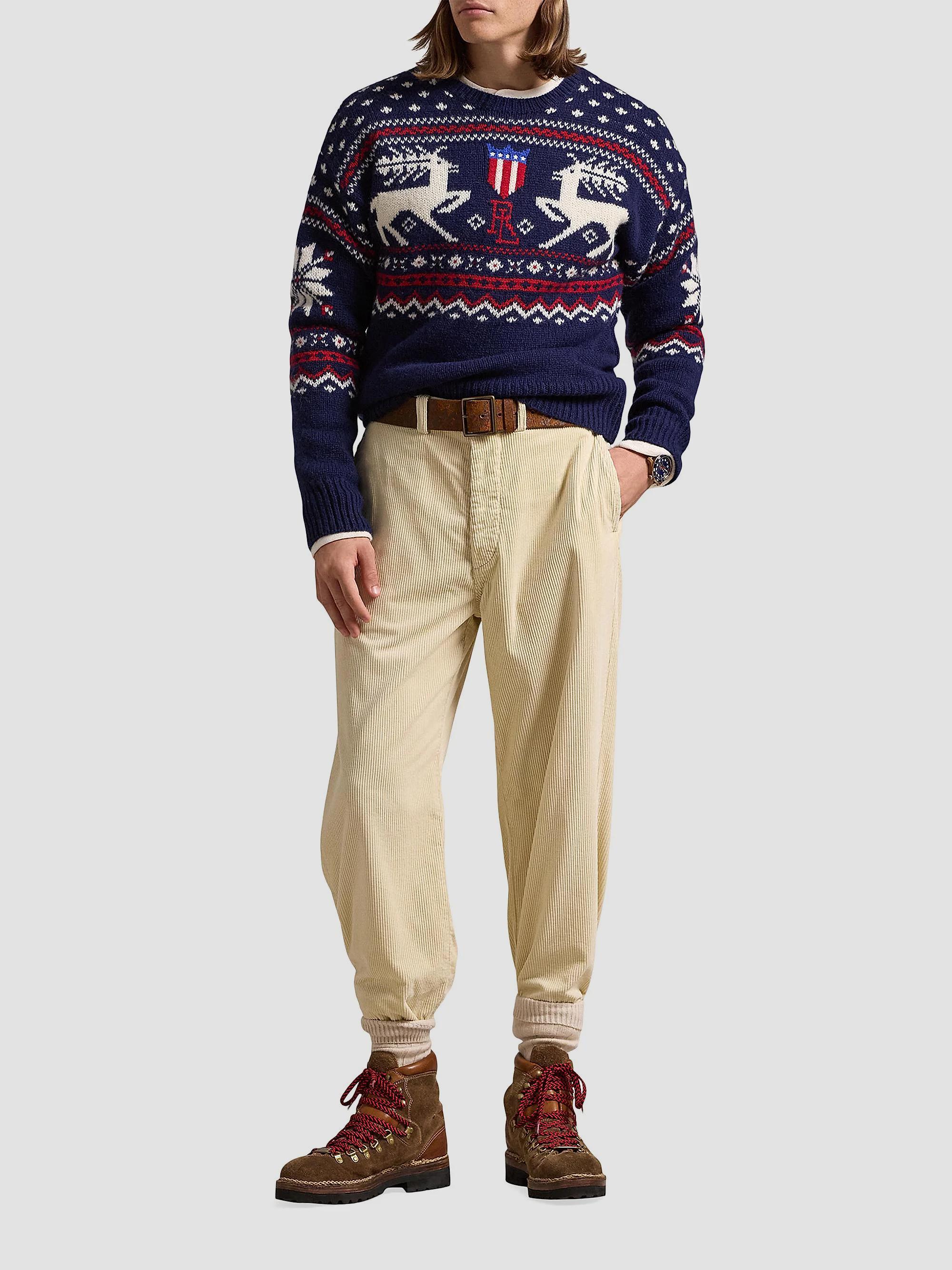 Polo Ralph Lauren Deer-Jacquard Wool Sweater | Saks Fifth Avenue