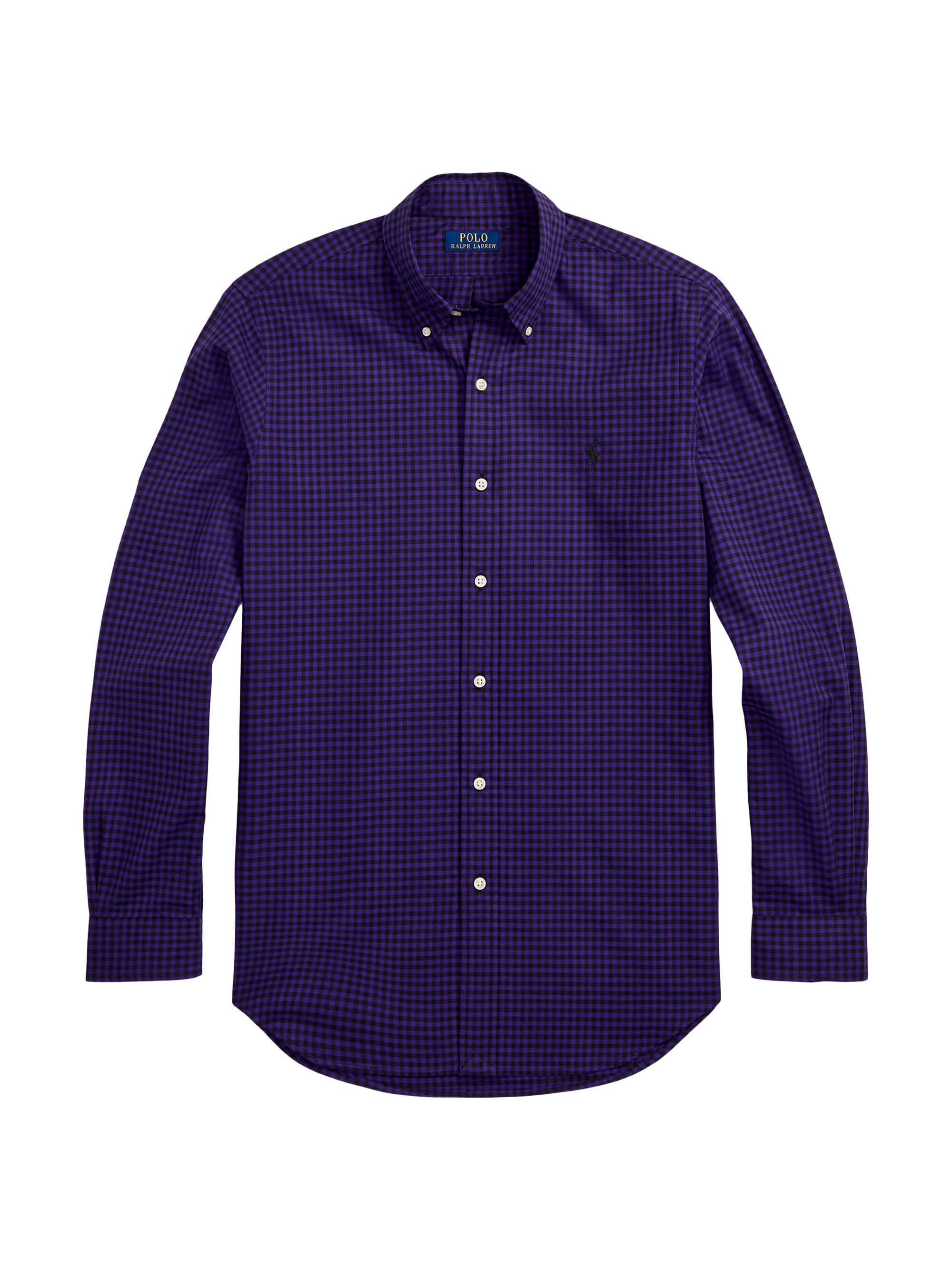 Polo Ralph Lauren Men's Classic-Fit Plaid Twill Shirt - Purple Black