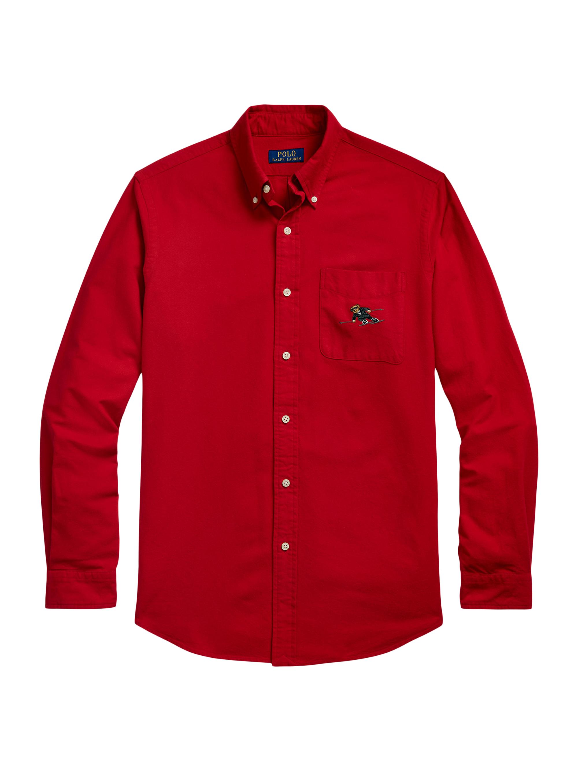 Polo Ralph Lauren Men's Classic Polo Bear Oxford Shirt - Ralph Red