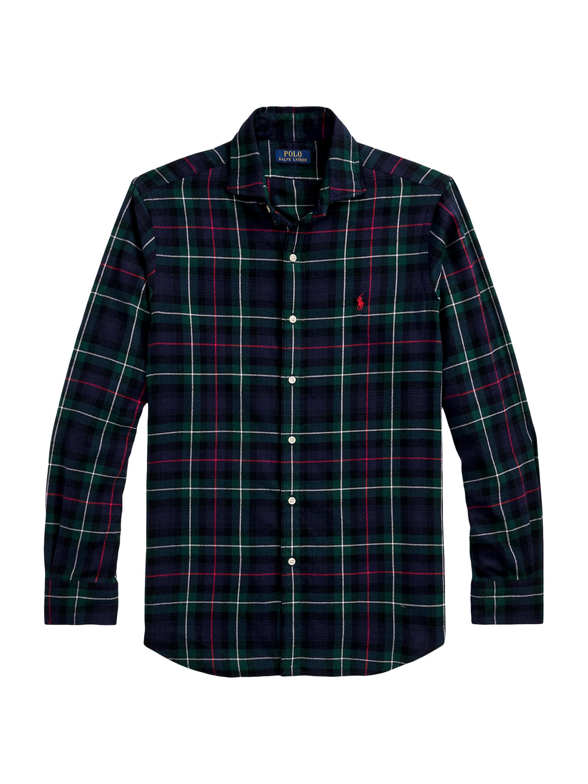Polo Ralph Lauren Men's Classic-Fit Plaid Twill Button-Front Shirt - Evergreen Red