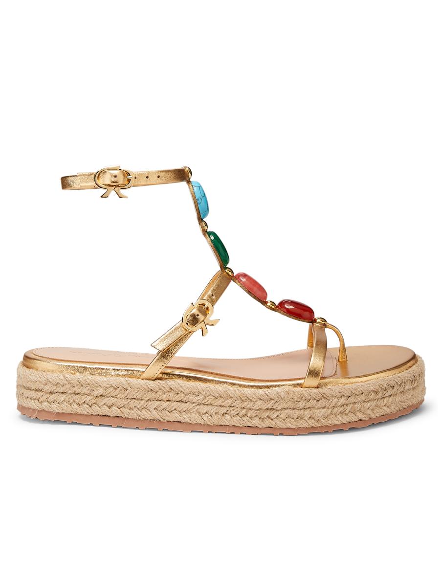 Gianvito Rossi Nappa Silk+Corda Sandals | Saks Fifth Avenue