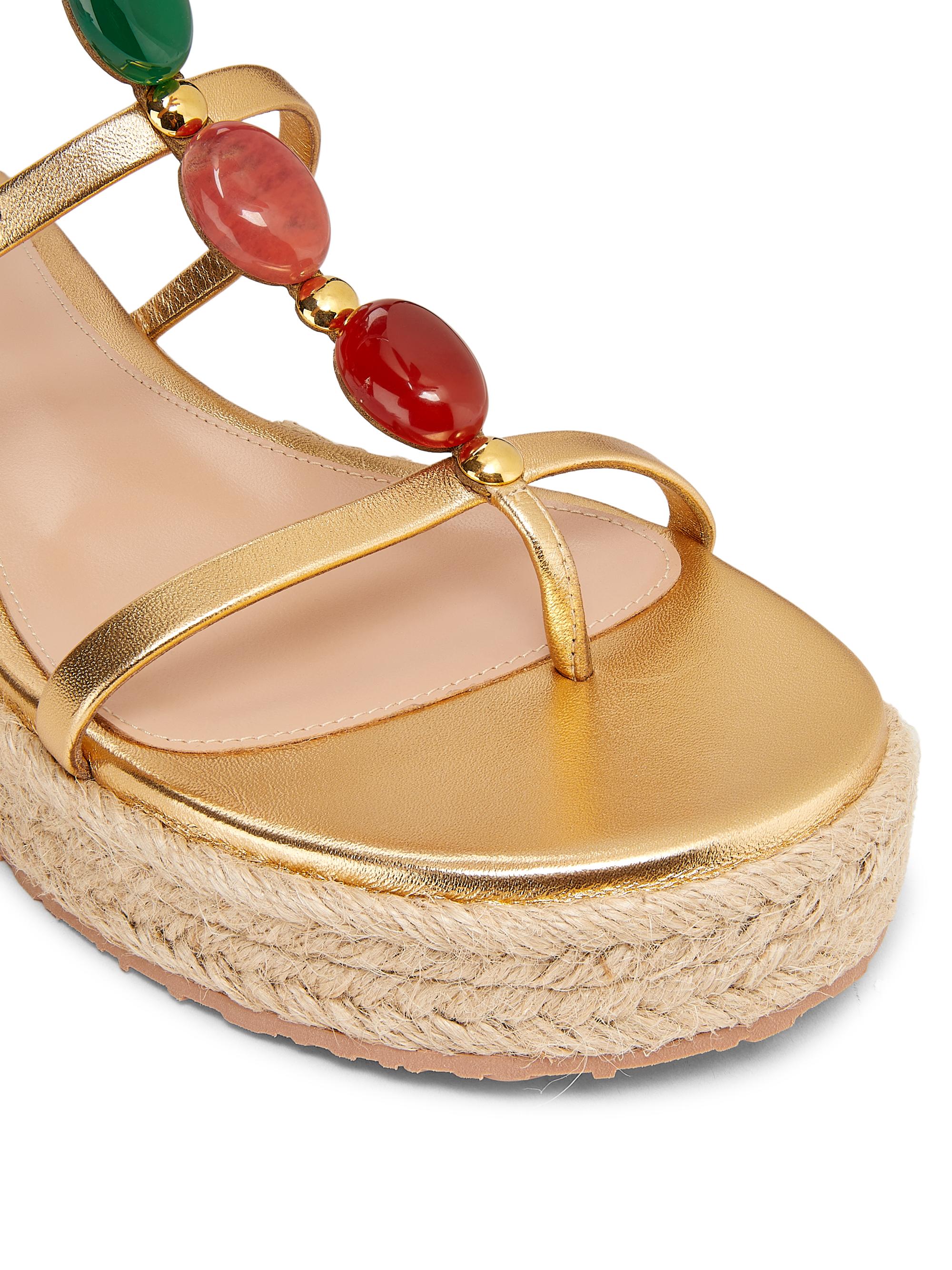 Gianvito Rossi Nappa Silk+Corda Sandals | Saks Fifth Avenue