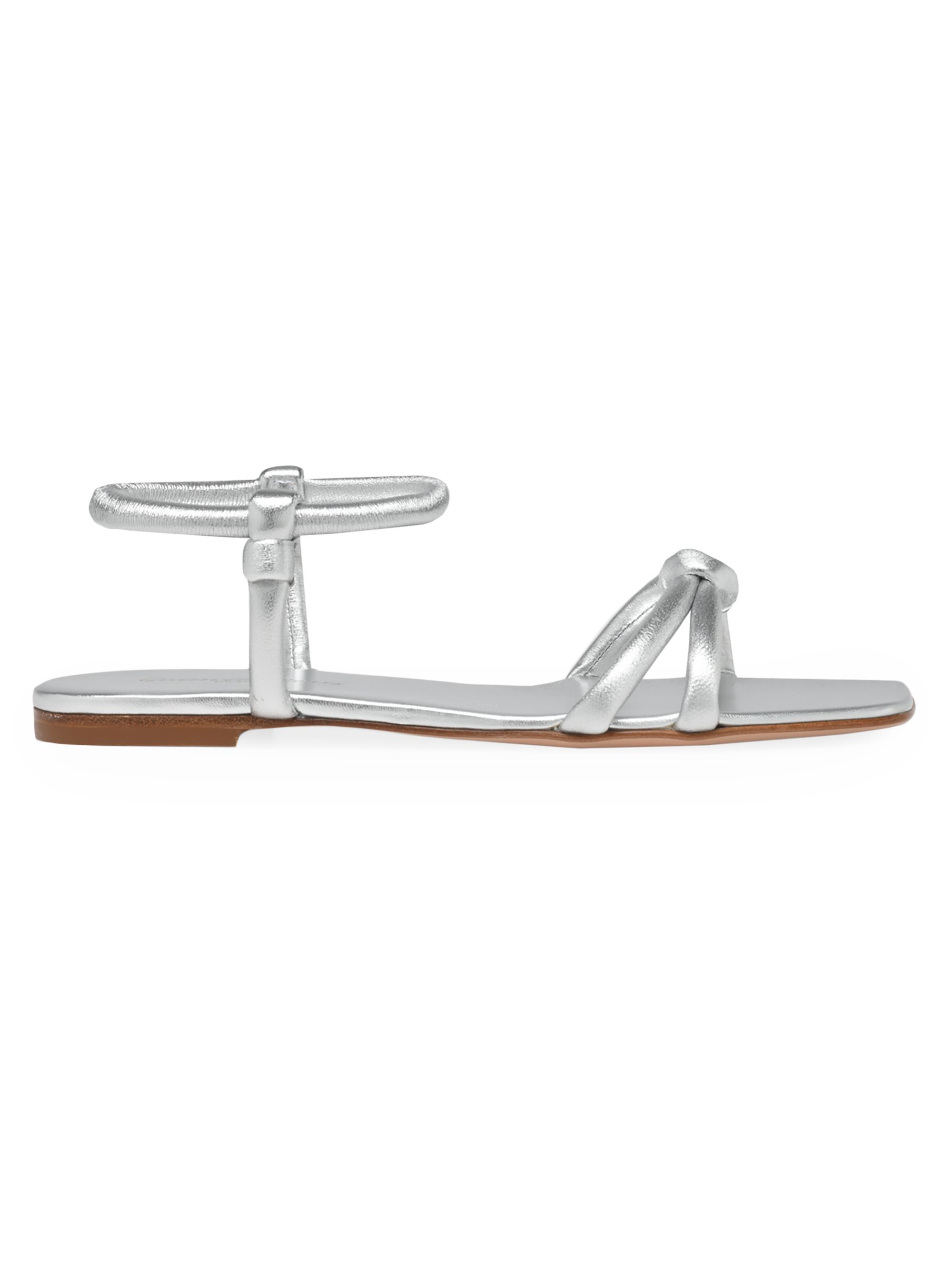 Gianvito Rossi Women's Juno 05 Nappa Silk Sandals - Silver