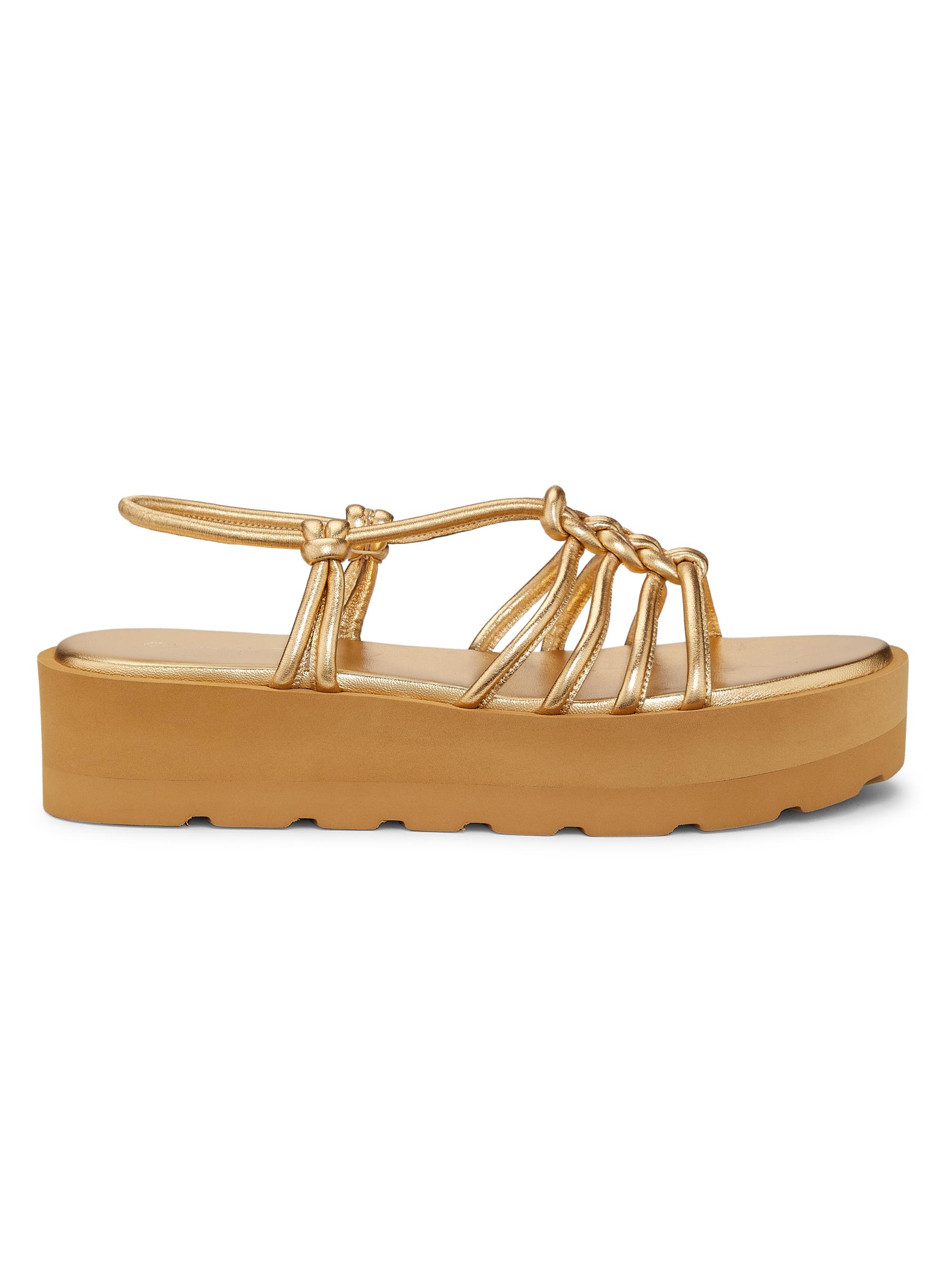 Gianvito Rossi Women's Hebe Metallic Leather Platform Sandals - Mekong