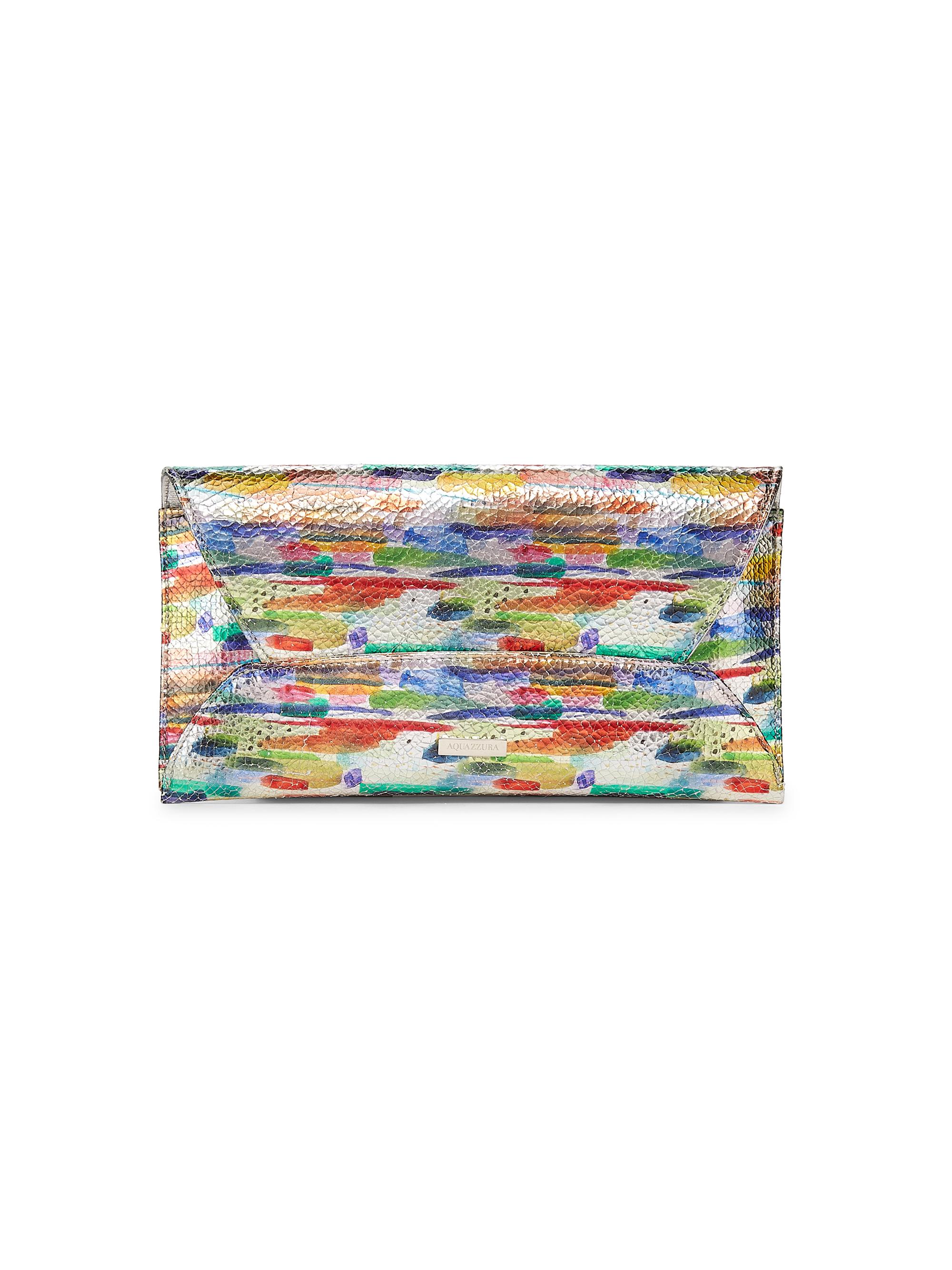 Aquazzura Women's Brush Stroke Printed Envelope Clutch - Rainbow Palladium