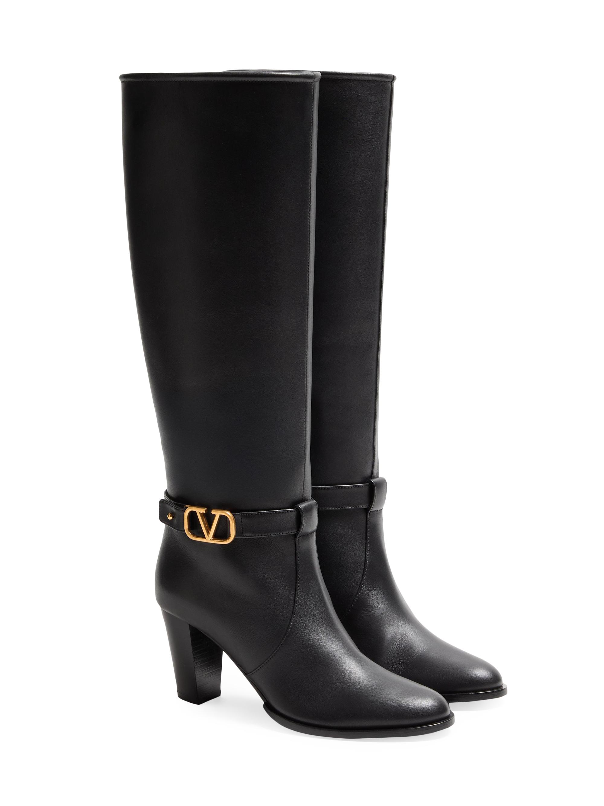 Valentino Garavani VLogo 75MM Signature Calfskin Boots | Saks