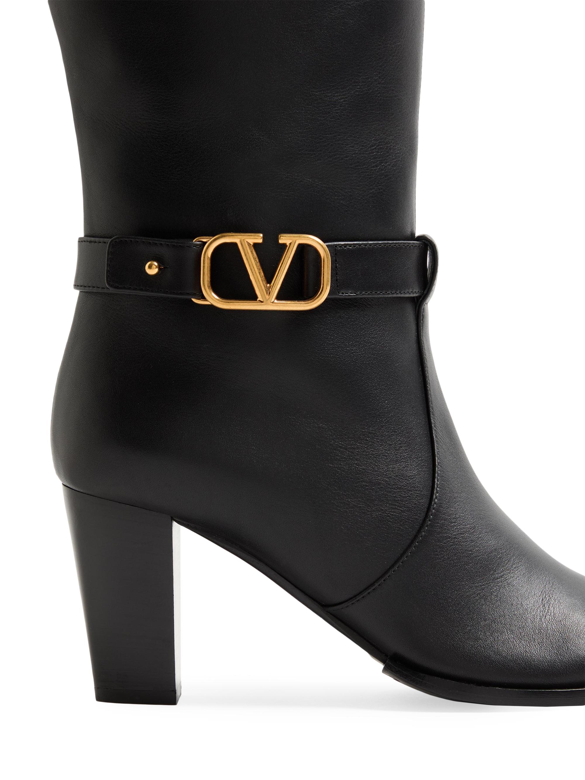 Valentino Garavani VLogo 75MM Signature Calfskin Boots | Saks