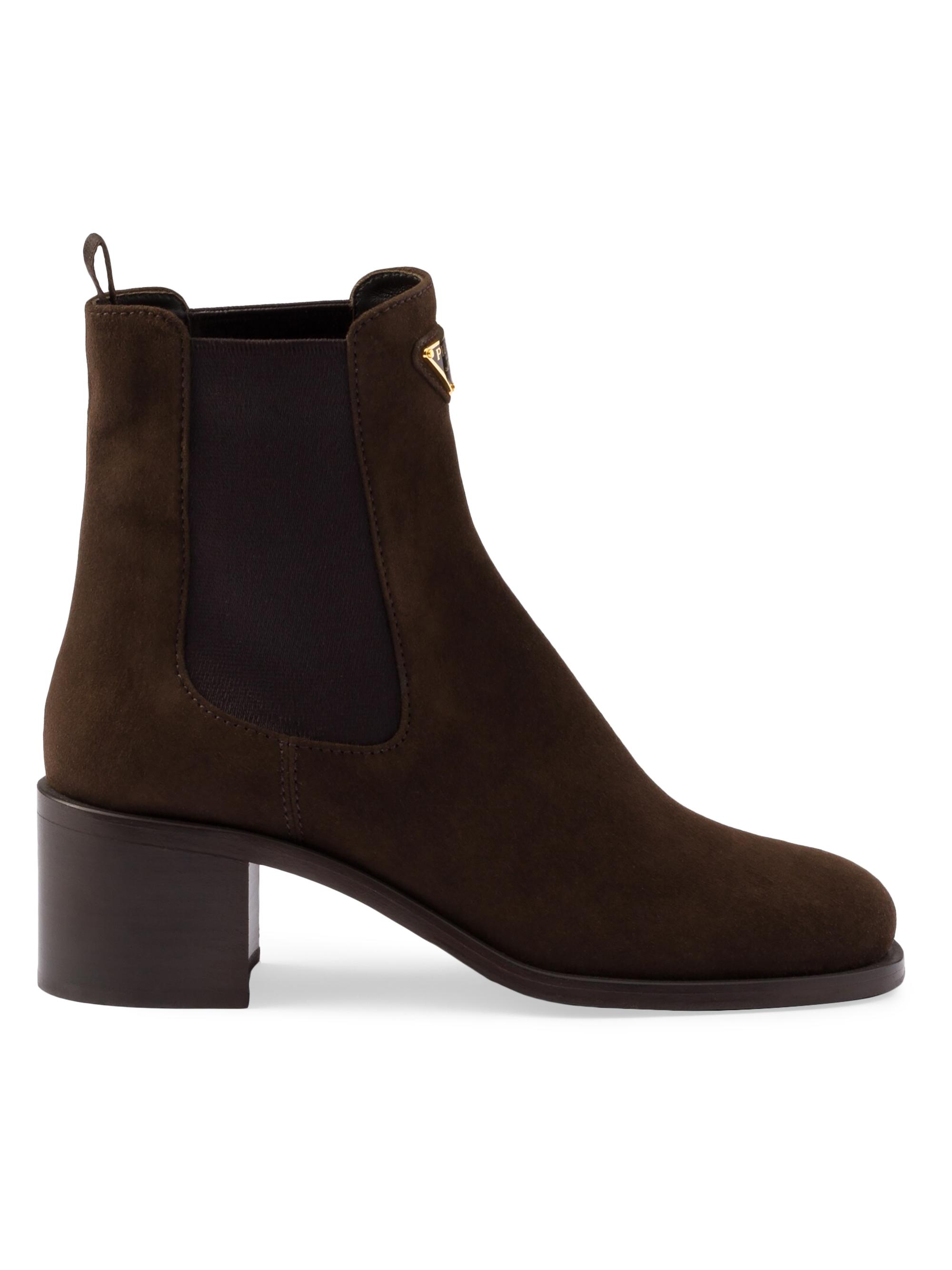 Prada Women's Suede Booties - Brown