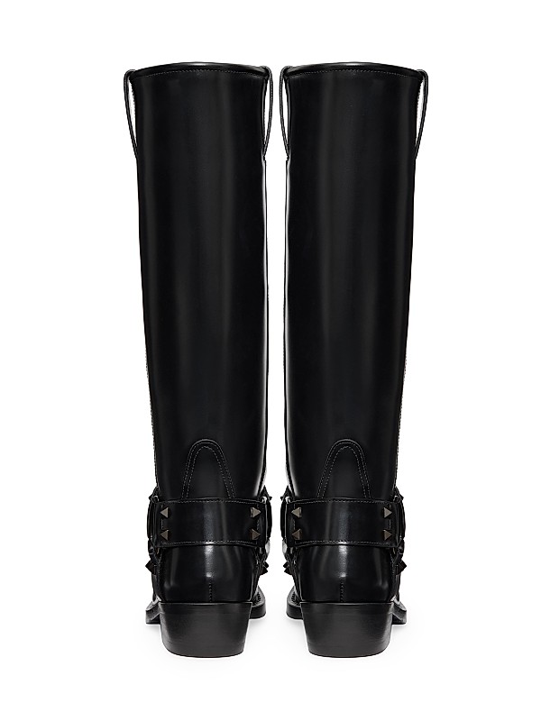 Shop Valentino Garavani Rockstud 40MM Calfskin Biker Boots Shop Valentino Garavani Rockstud 40MM Calfskin Biker Boots