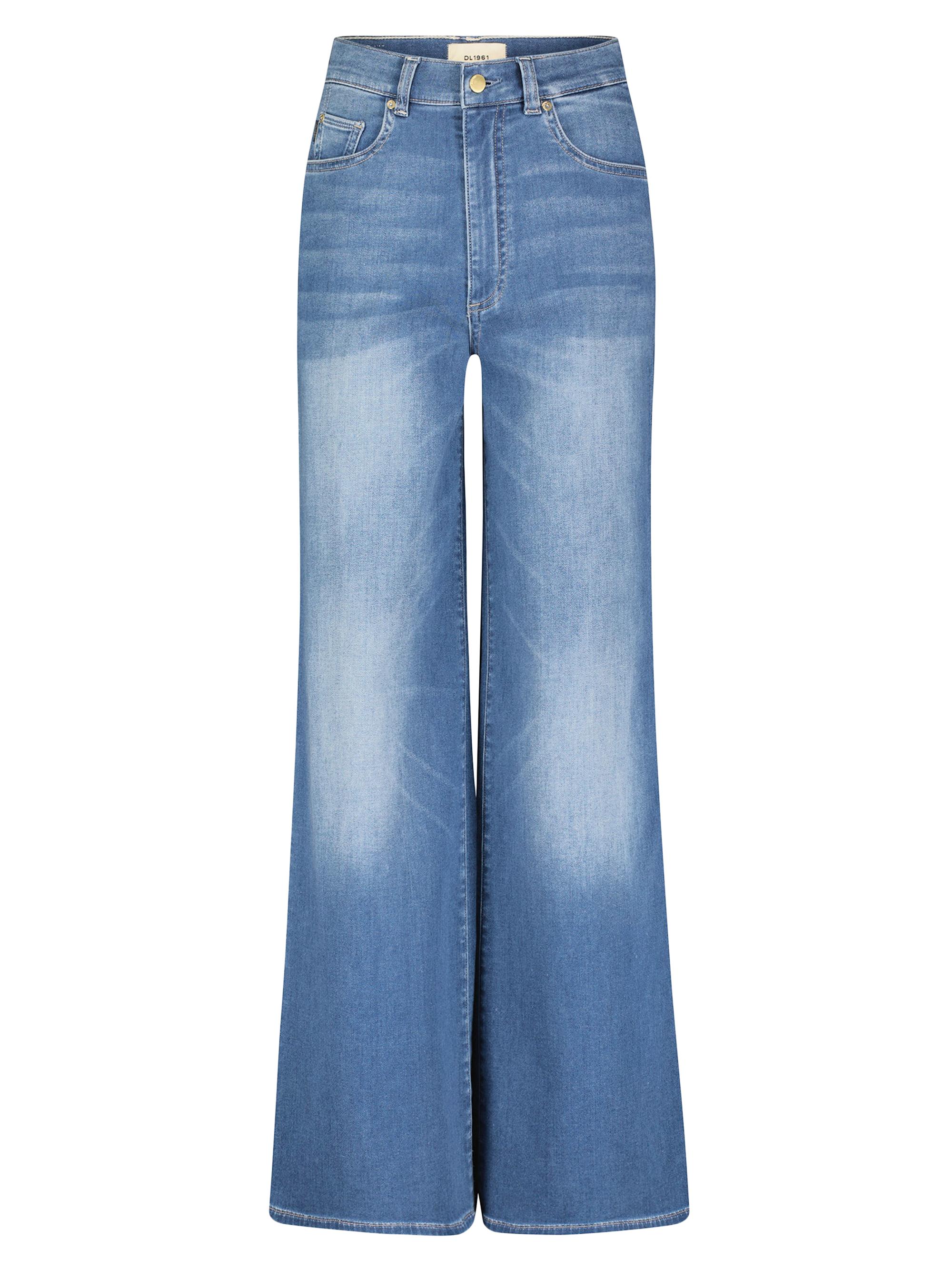 DL1961 Premium Denim Women's Softwear Hepburn Wide Leg High Rise Jeans - Mohonk