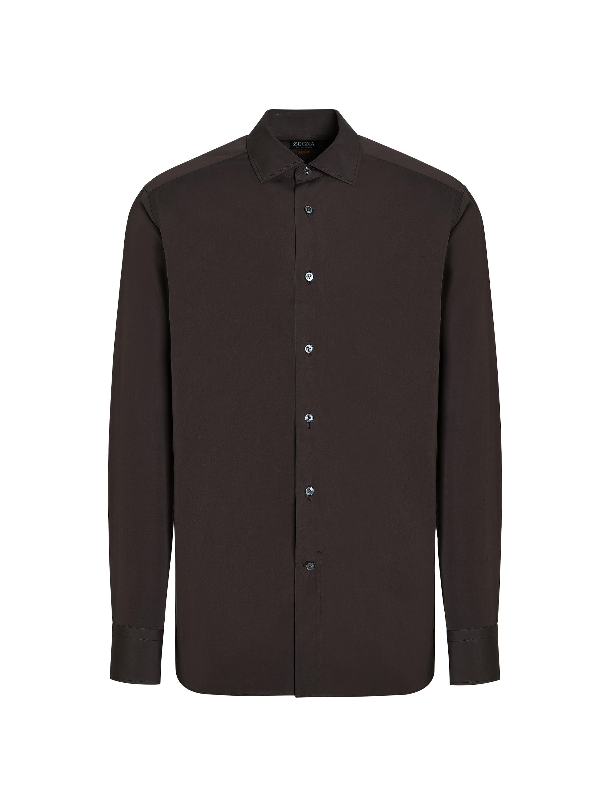 ZEGNA Men's Centoventimila Cotton Shirt - Brown