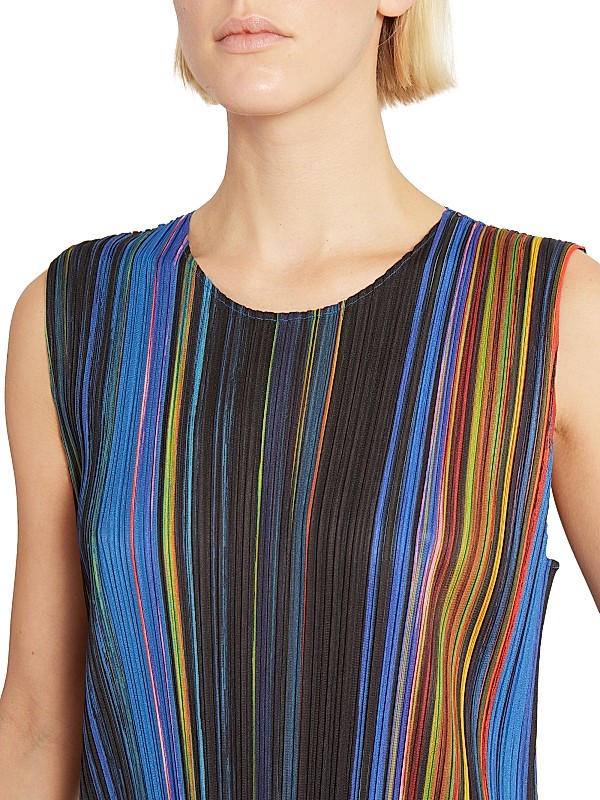 Shop Pleats Please Issey Miyake Warp Pleated Striped Midi Shop Pleats Please Issey Miyake Warp Pleated Striped Midi