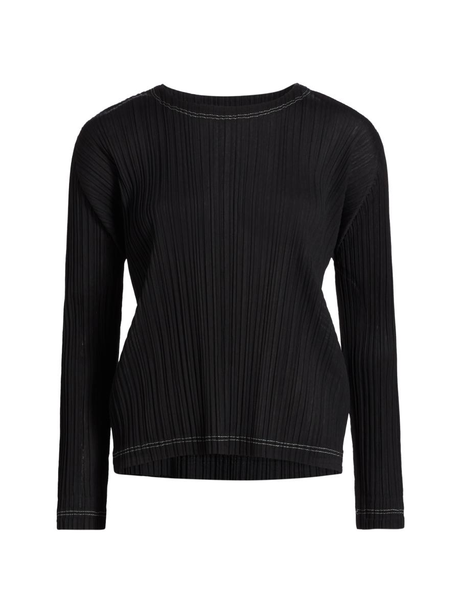 特別価格 Pleats Please Issey Miyake Ramie Pleats Long-Sleeve Top カーディガン