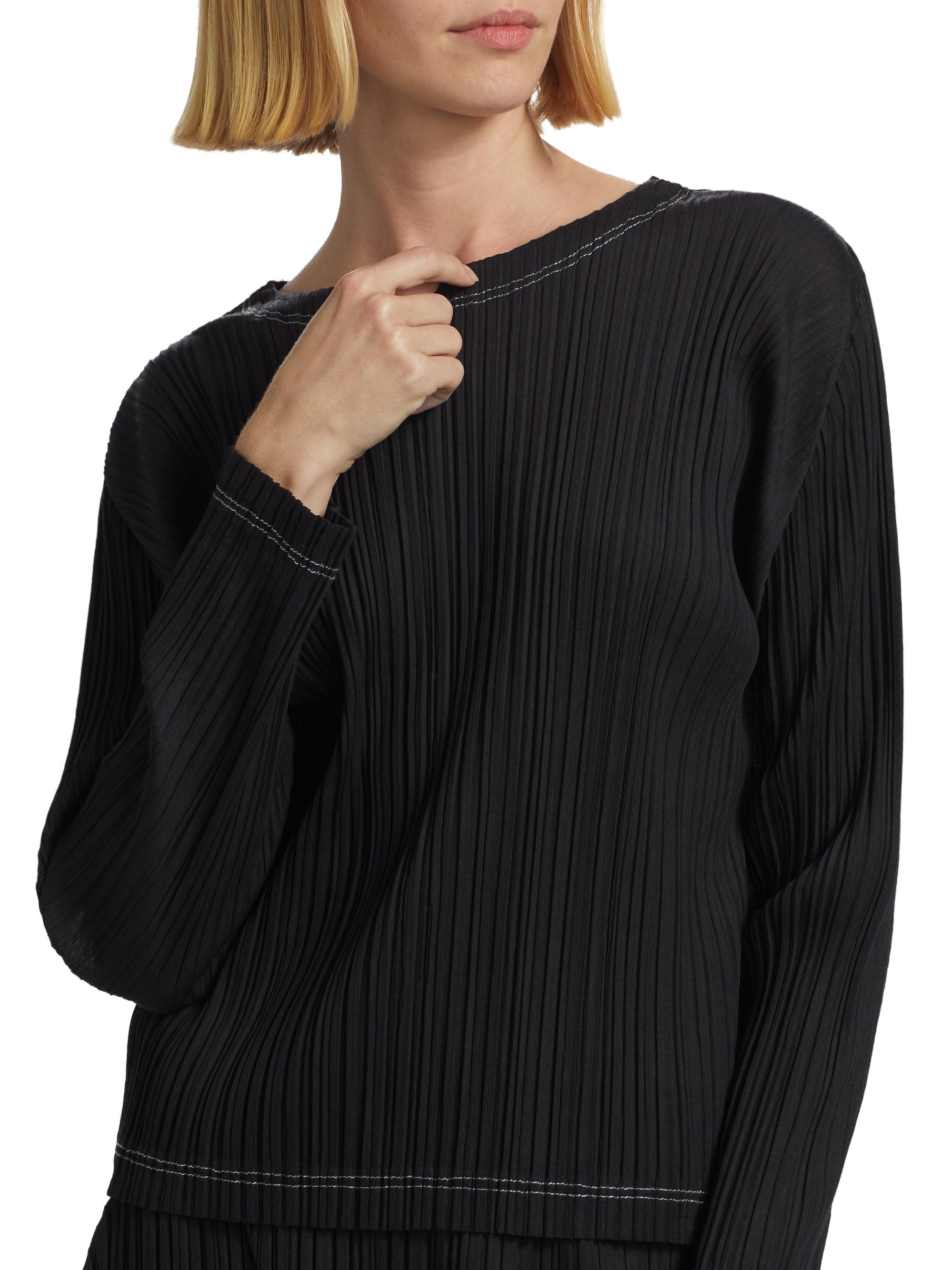 トップス PLEATS PLEASE ISSEY MIYAKE RAMIE PLEATS Pleats Please Issey Miyake Ramie Pleats Long-Sleeve Top