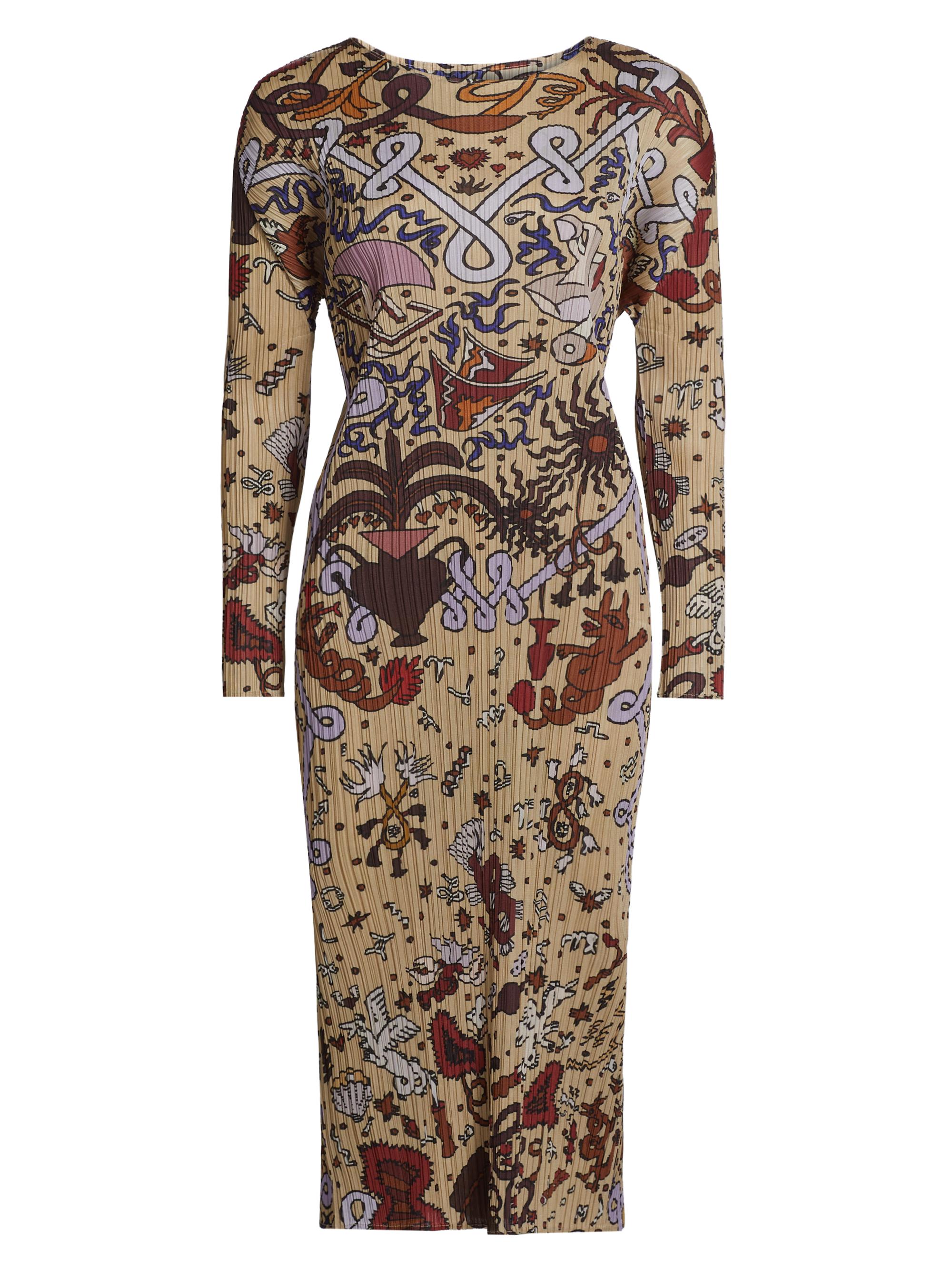 ワンピース Pleats Please geometry print dress mesh ワンピース Pleats Please geometry print dress mesh Pleats Please