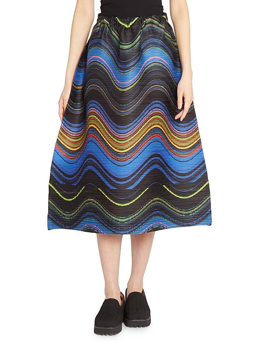 Shop Pleats Please Issey Miyake Warp Pleated A-Line Midi Shop Pleats Please Issey Miyake Warp Pleated A-Line Midi