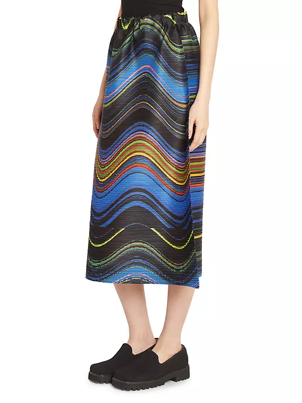 Shop Pleats Please Issey Miyake Warp Pleated A-Line Midi Shop Pleats Please Issey Miyake Warp Pleated A-Line Midi
