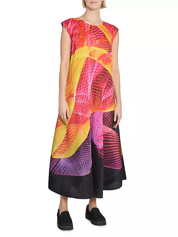 Shop Pleats Please Issey Miyake Spectrum Pleated Maxi Dress Shop Pleats Please Issey Miyake Spectrum Pleated Maxi Dress