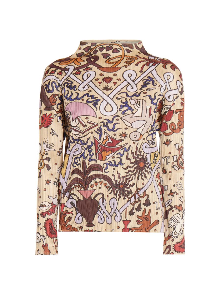 Pleats Please Issey Miyake Interplanetary Funnel Neck Top | Saks