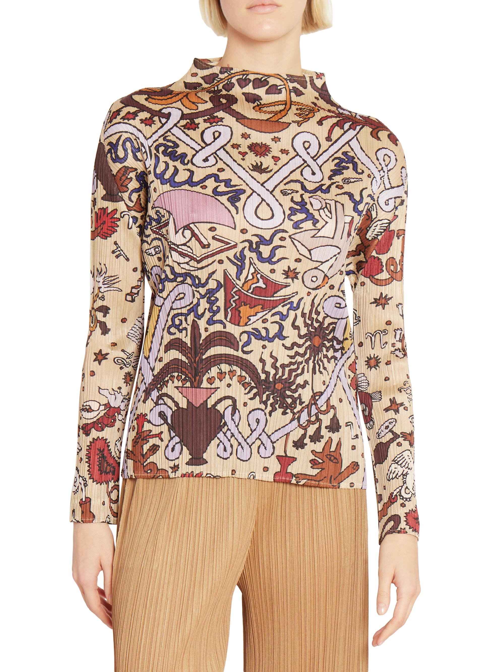 Pleats Please Issey Miyake Interplanetary Funnel Neck Top | Saks