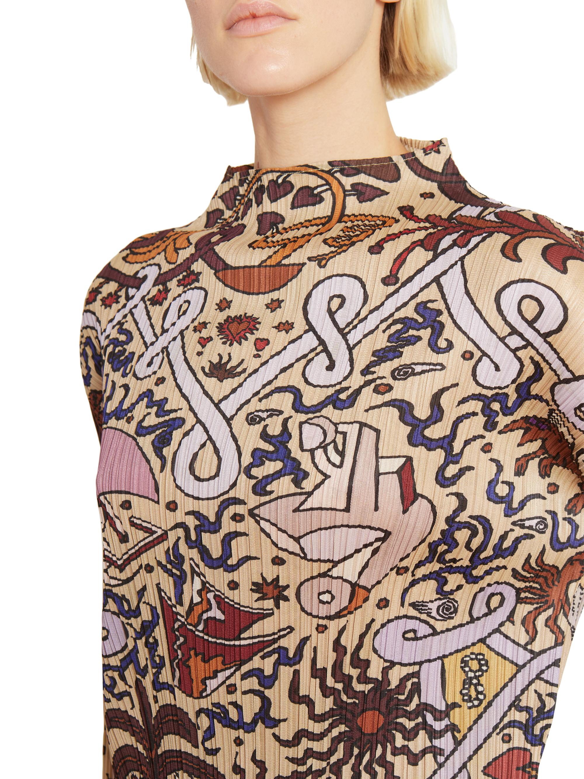 Pleats Please Issey Miyake Interplanetary Funnel Neck Top | Saks