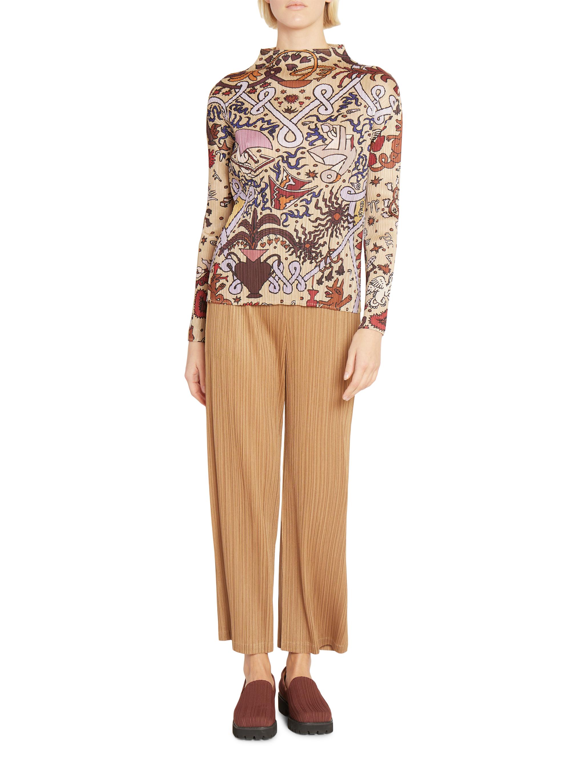 【1996ss】ISSEY MIYAKE 手染め 総柄 シルクワンピース Pleats Please Issey Miyake Interplanetary Funnel Neck Top | Saks